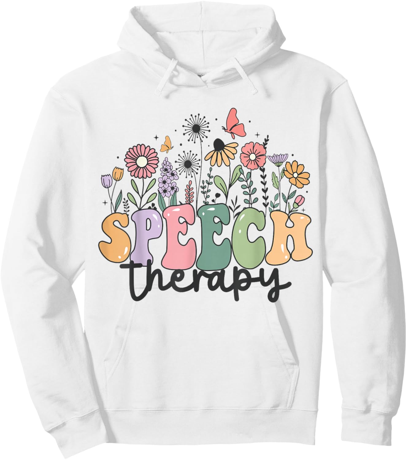 Speech Therapist Speech Language Pathologist SLP Wildflower Hoodie - Hoodie | White