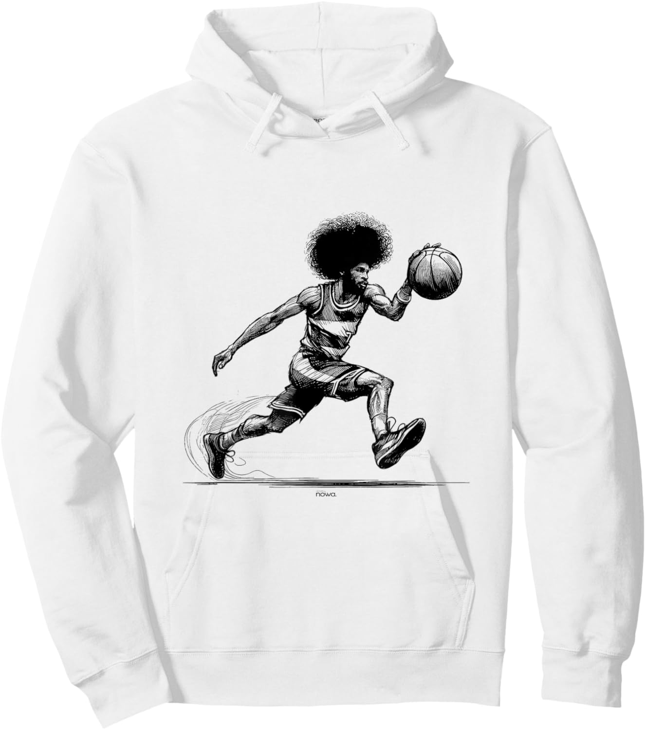 Doctor J Legendary Afro Dribbler Basketball Hoodie - Hoodie | White