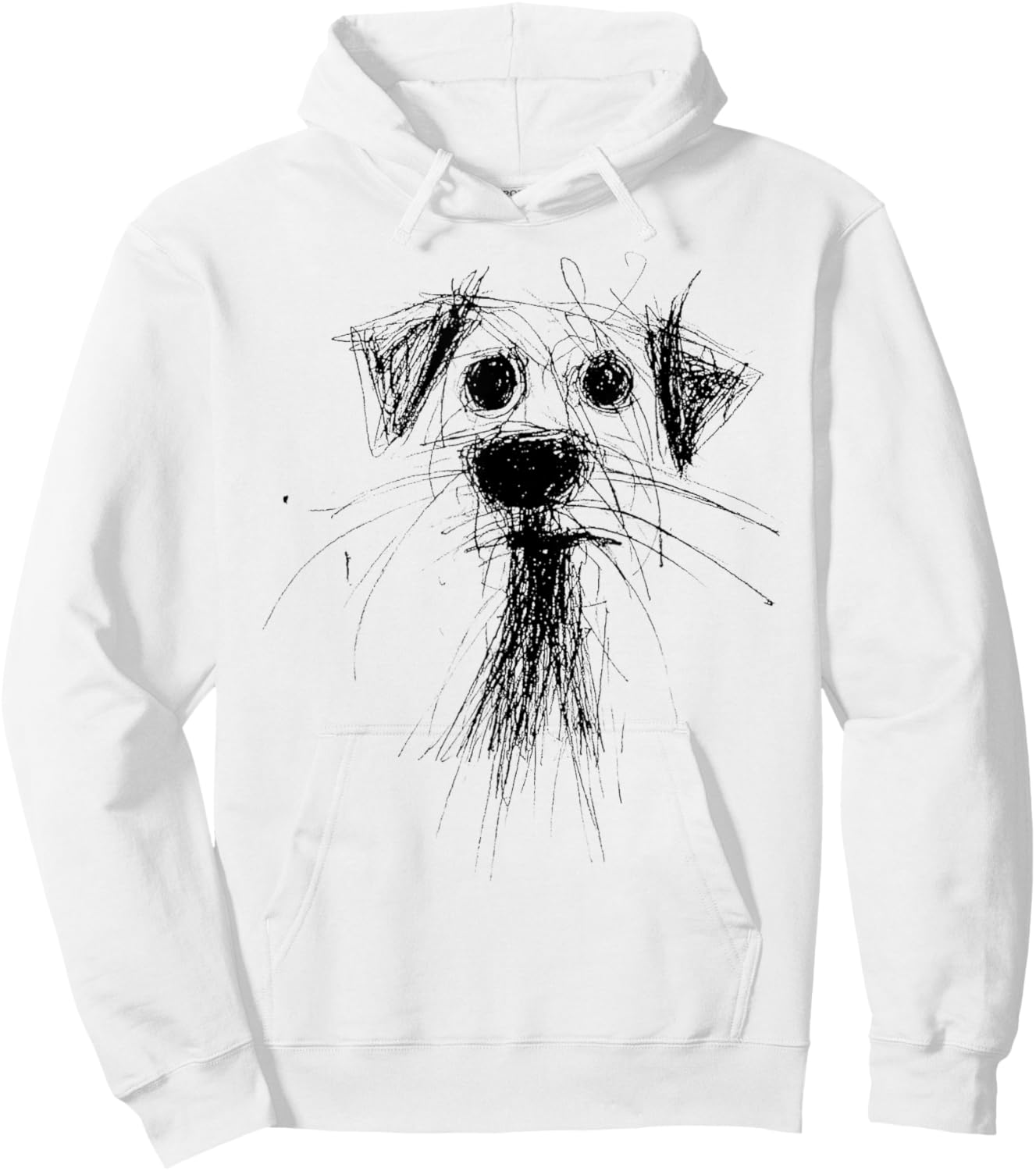 Dog Lover Abstract Scribble Art Cute Puppy Puppy Hoodie - Hoodie | White