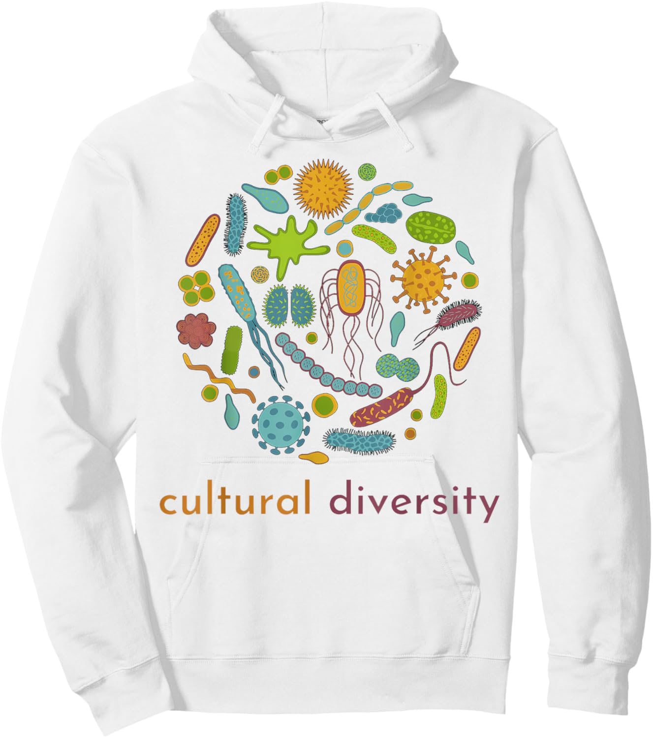 Cultural Diversity Microbiology Science Diverse Microbiome Hoodie - Hoodie | White