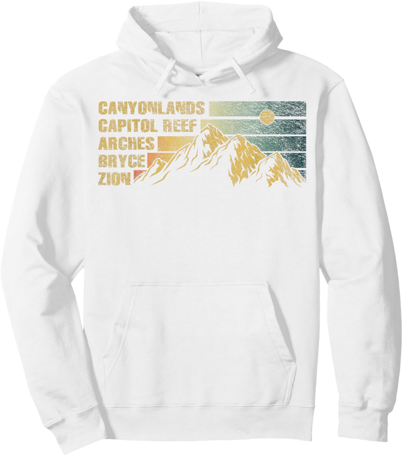Vintage Utah Souvenir Big 5 Utah Mighty Five National Park Hoodie - Hoodie | White