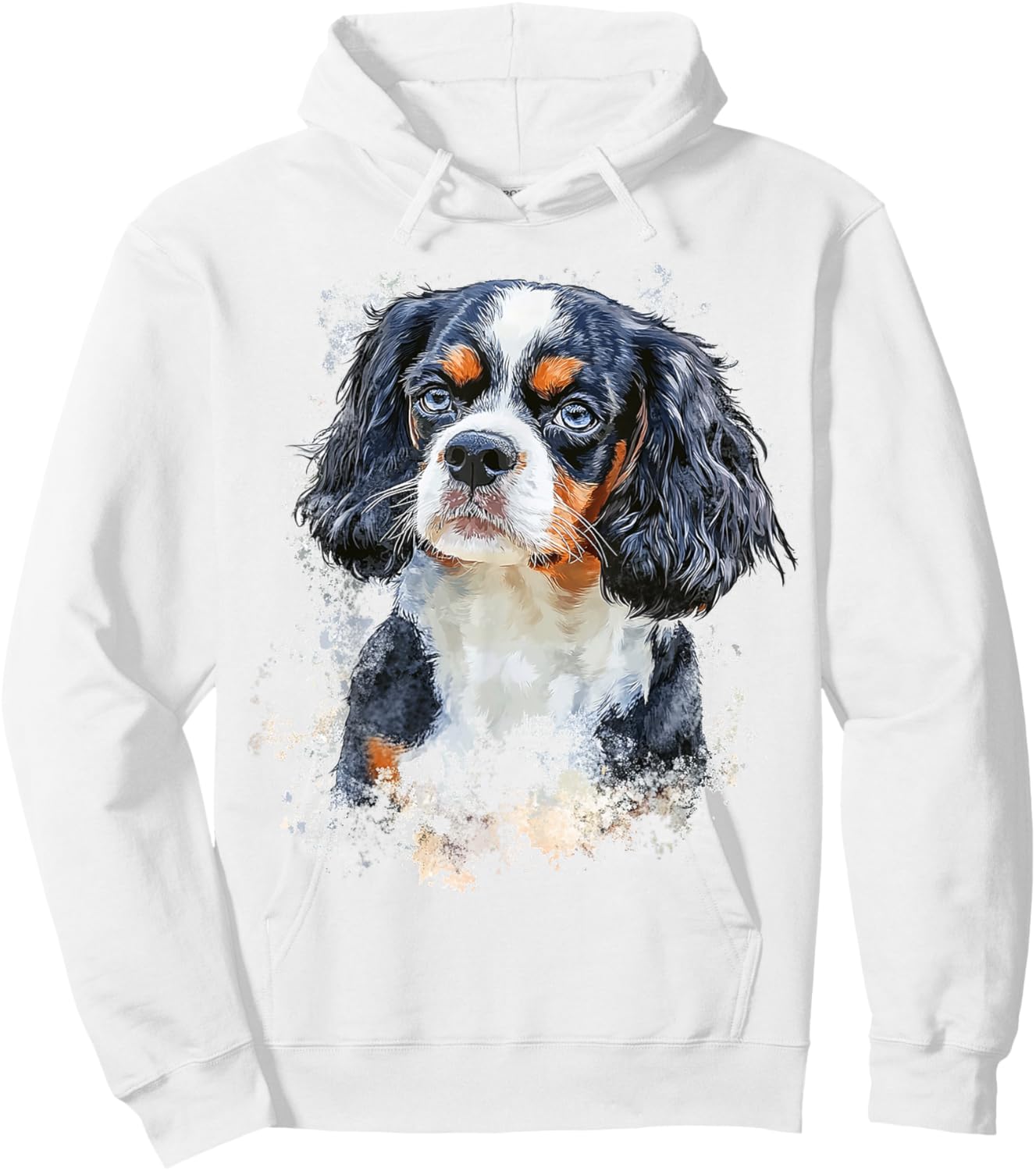 Cavalier King Charles Spaniel Dog Graphic Pet Illustration Hoodie - Hoodie | White
