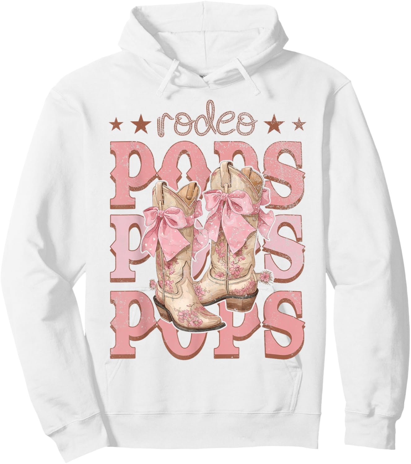 Rodeo Pops Pink Boots Coquette Cow-Girl Birthday Party Hoodie - Hoodie | White