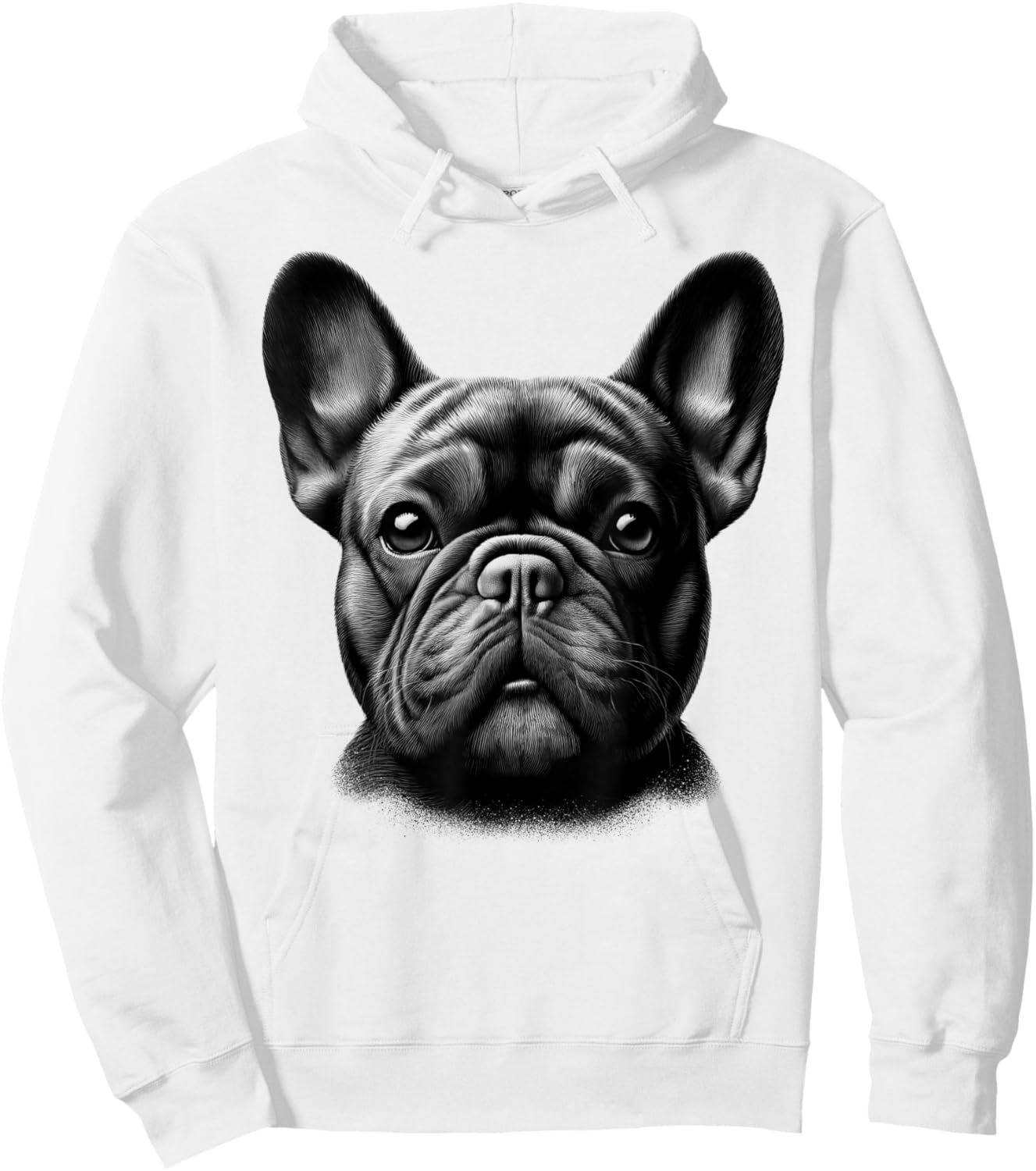 Head Portrait of a Cute French Bulldog Hoodie - Hoodie | White
