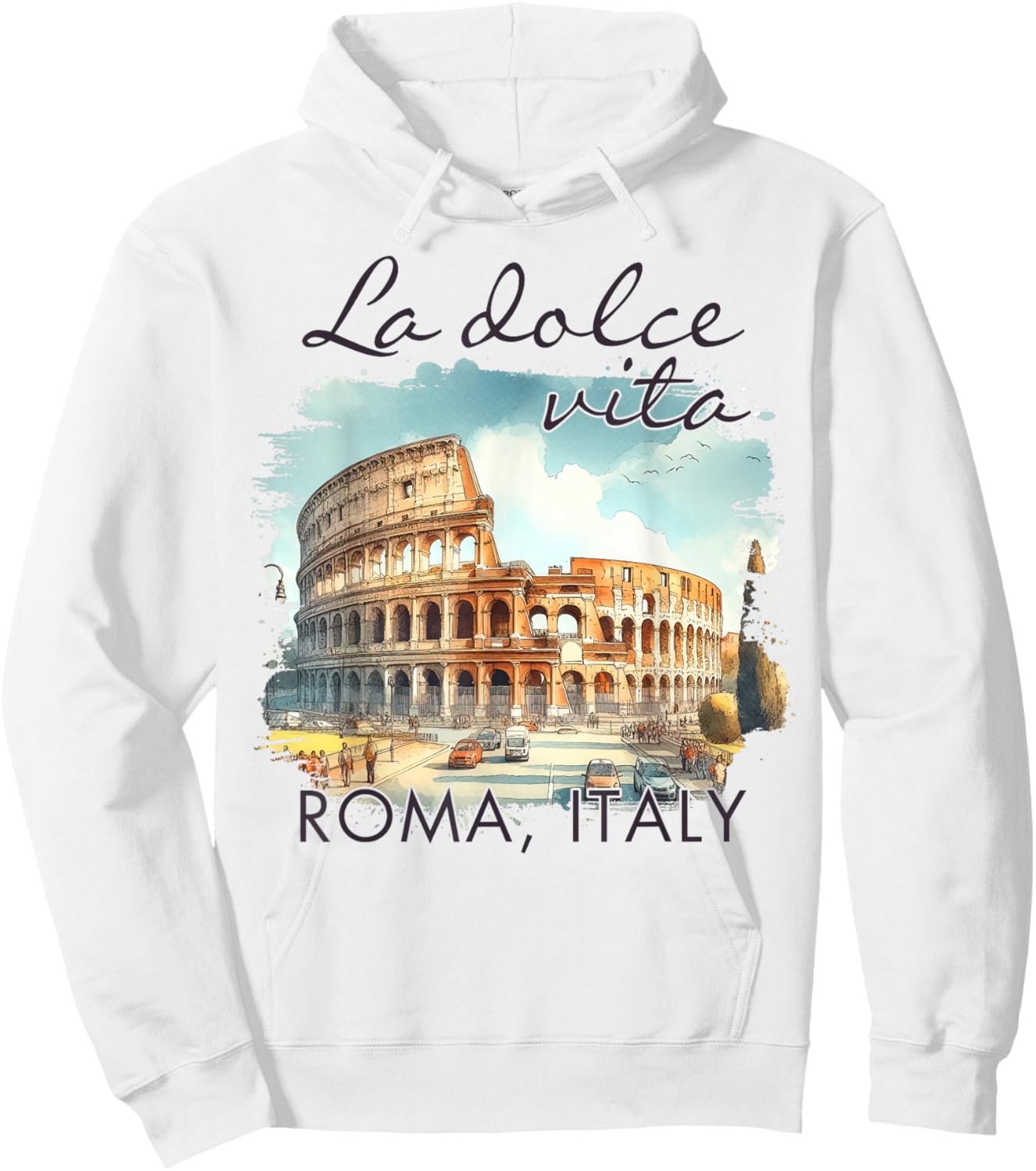 Roma Italy Traveling Colosseum Trip La Dolce Vita Roma Italy Hoodie - Hoodie | White