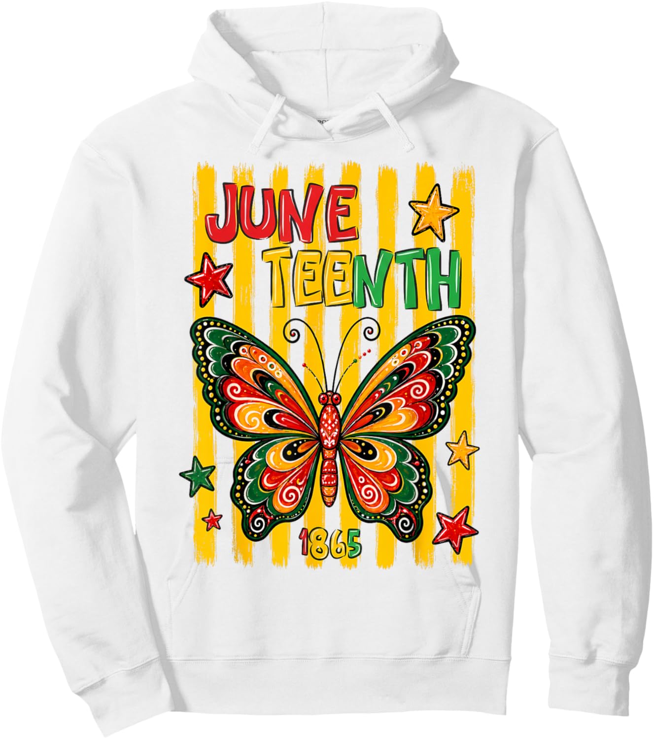 Juneteenth Butterfly 1865 June 19th Celebration Women Girls Hoodie - Hoodie | White