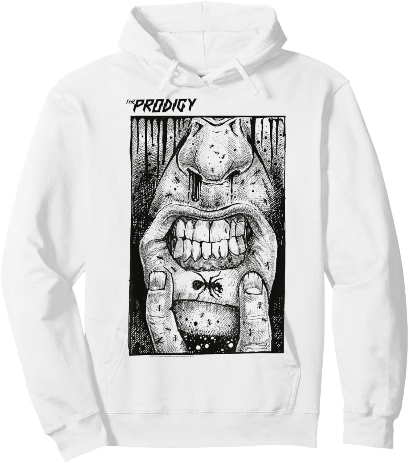 Official The Prodigy Lip Tat Big Beat Electro Band Hoodie - Hoodie | White