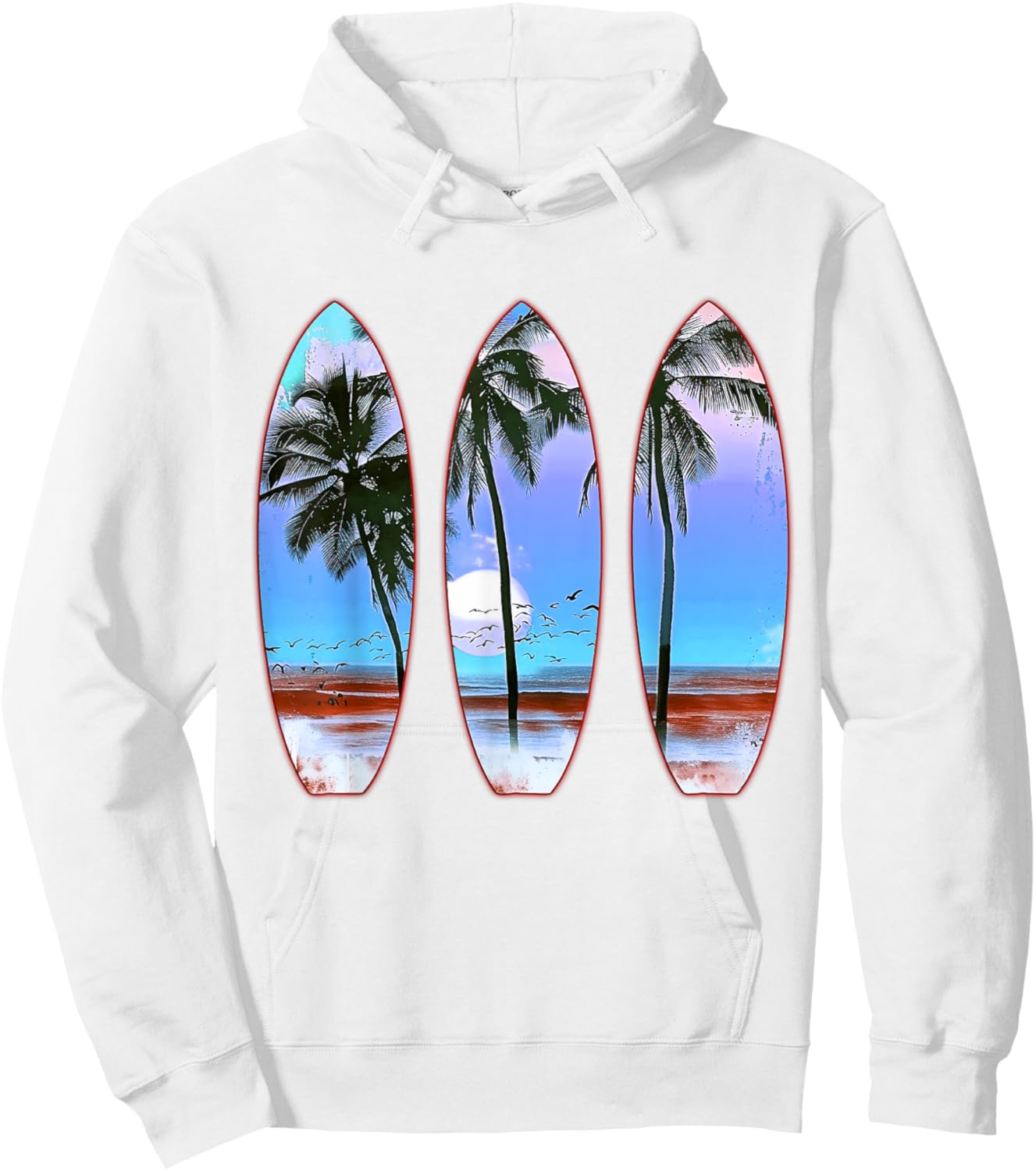 Surfing Surfboard Vintage Retro Surfboarder Surfer Gifts Hoodie - Hoodie | White