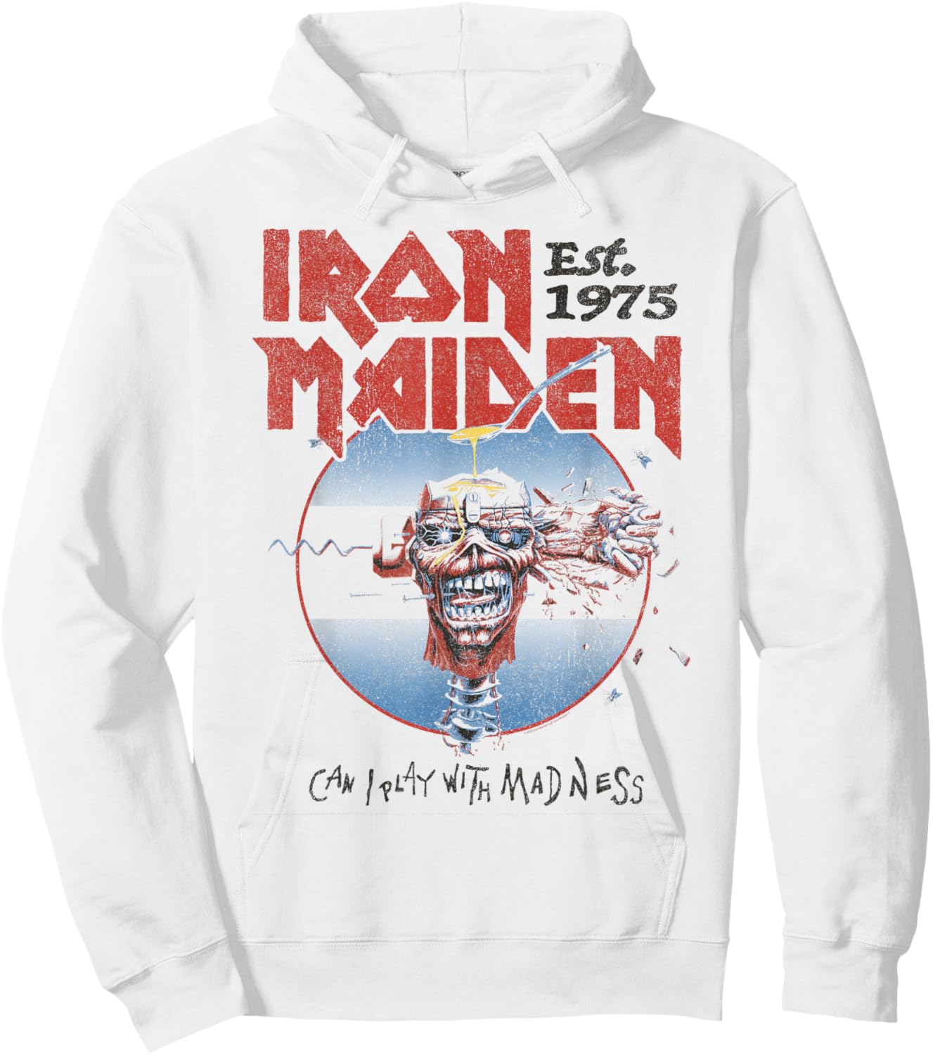 Iron Maiden - Can I Play with Madness White Hoodie - Hoodie | White