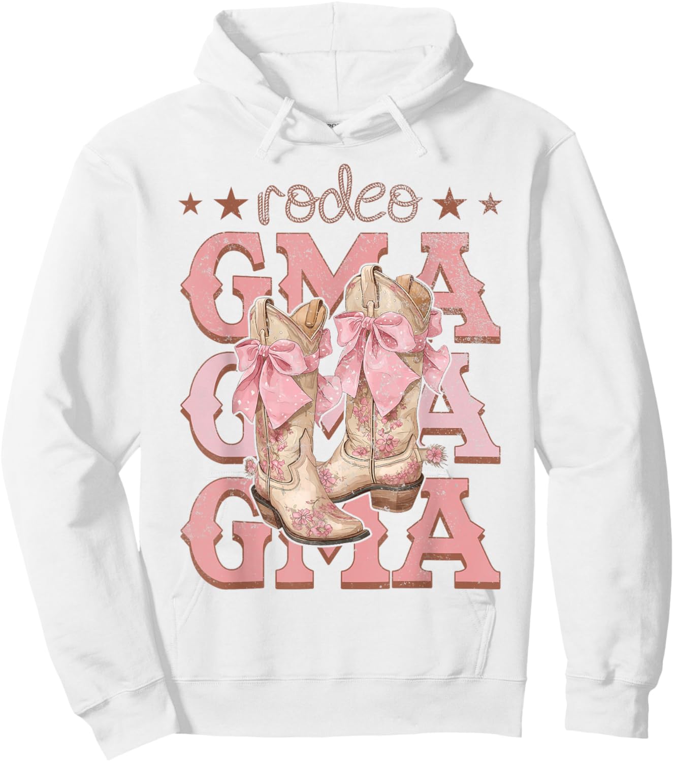 Rodeo Gma Pink Boots Coquette Cow-Girl Birthday Party Hoodie - Hoodie | White