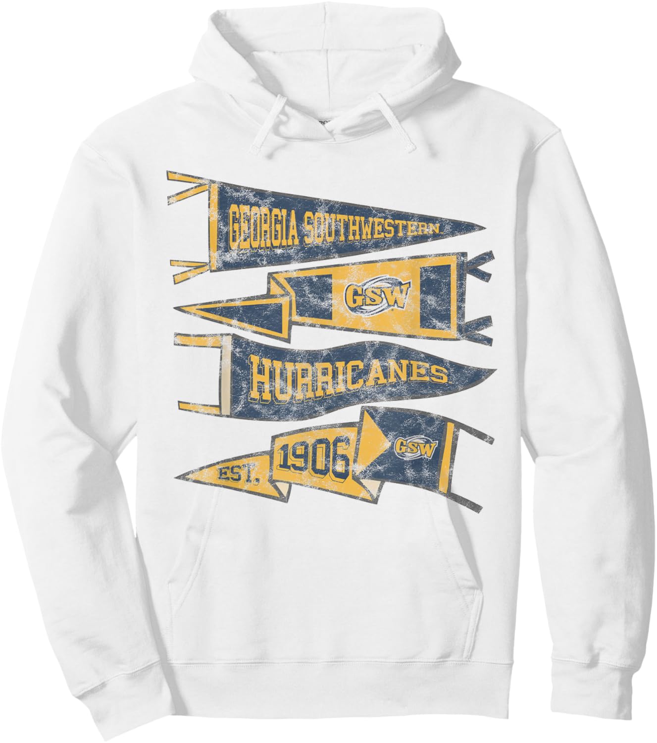 Georgia Southwestern State GSW Hurricanes Pennants Hoodie - Hoodie | White
