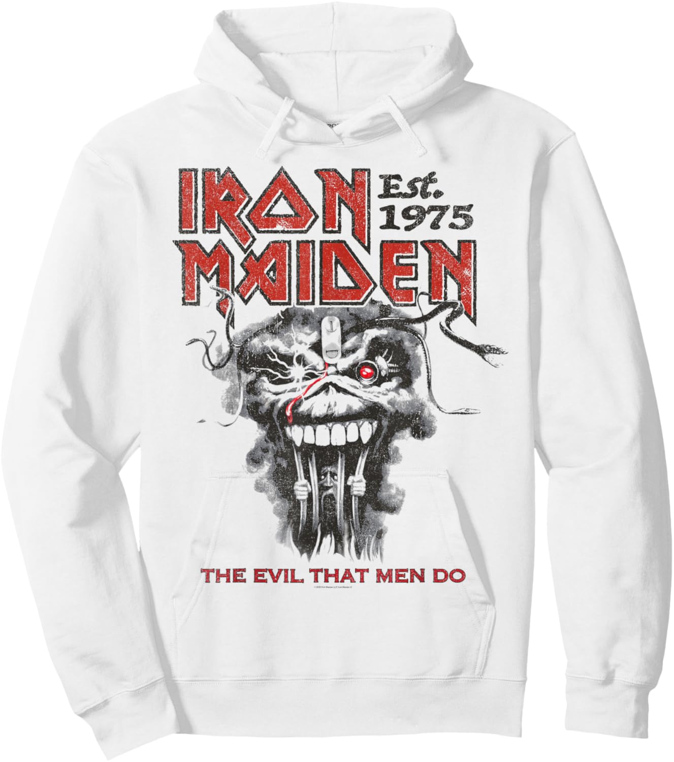 Iron Maiden The Evil that Men Do On White Hoodie - Hoodie | White