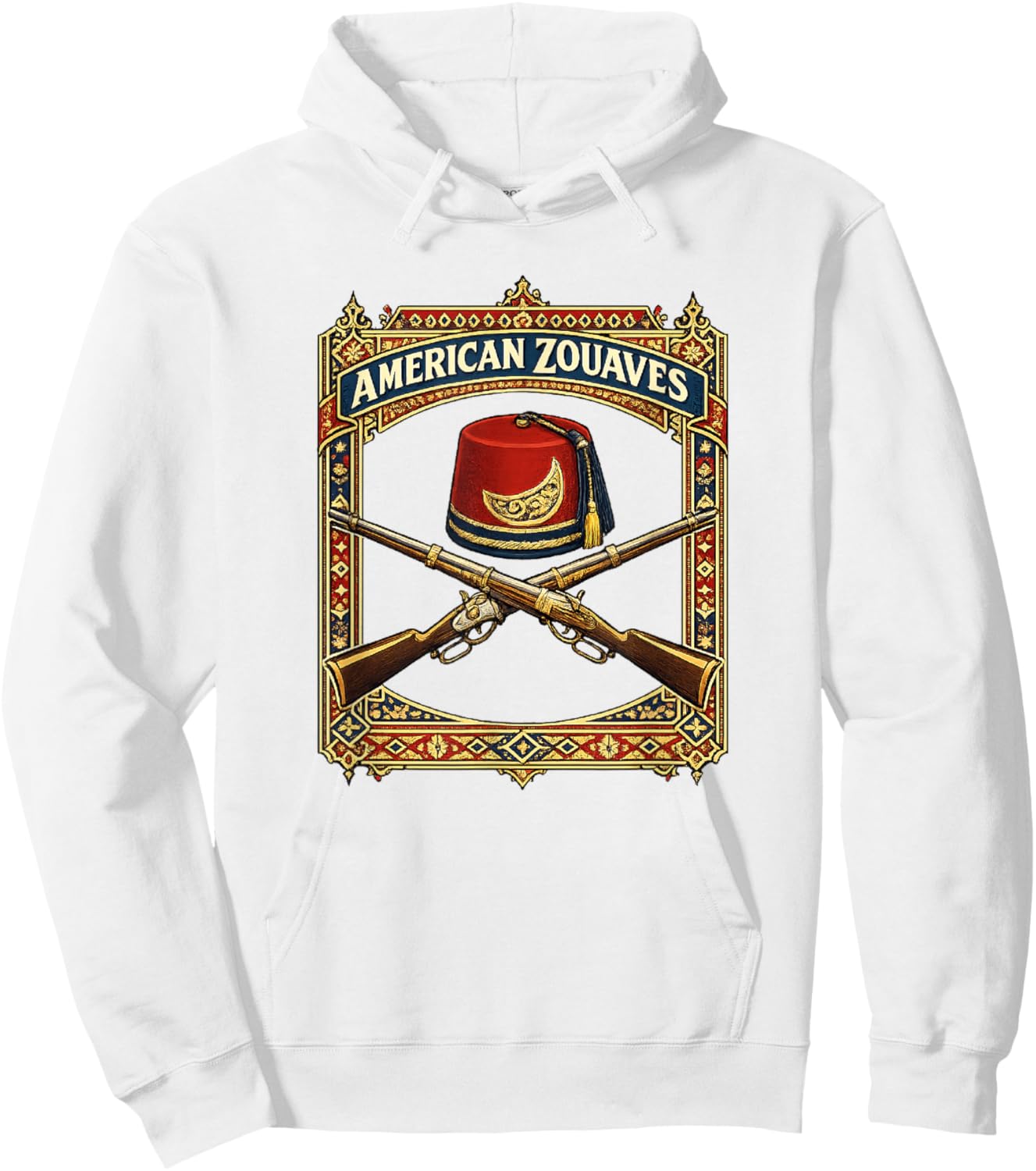 American Zouaves Civil War History Military Hoodie - Hoodie | White