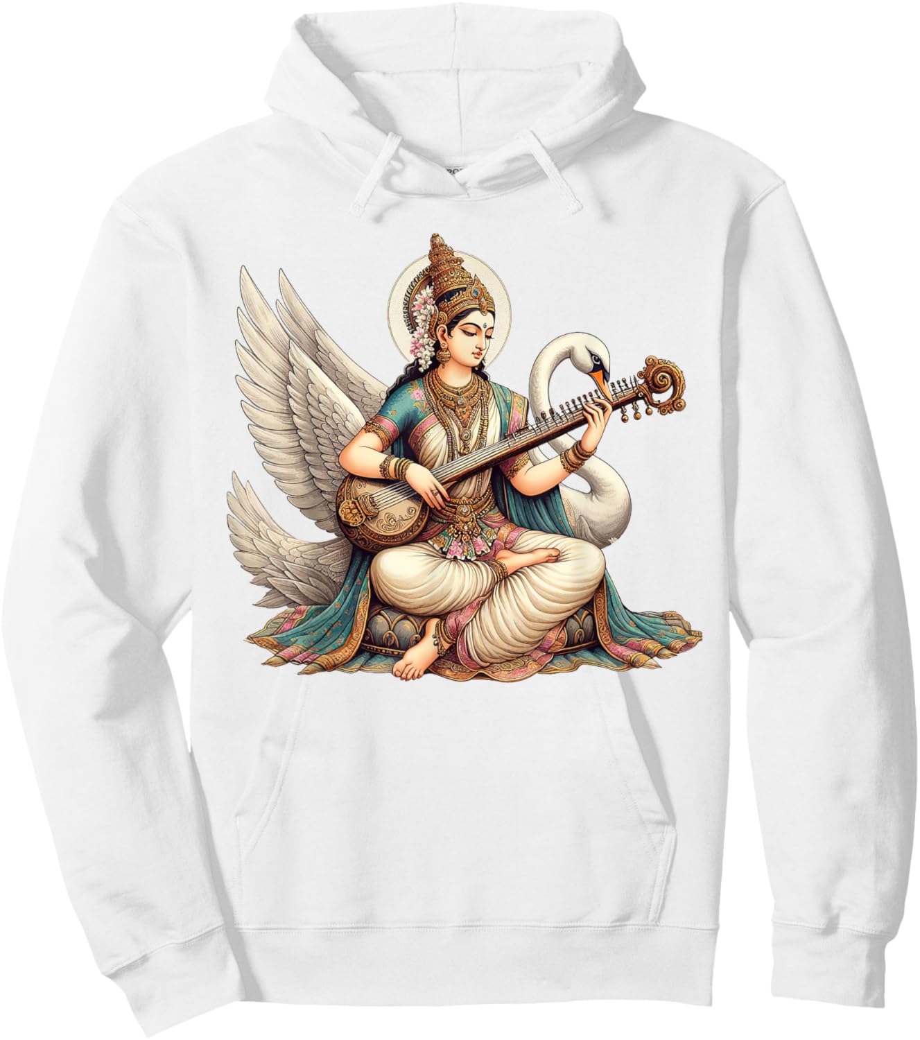Hindu Saraswati Goddess Ancient Mythology Hinduism Hoodie - Hoodie | White