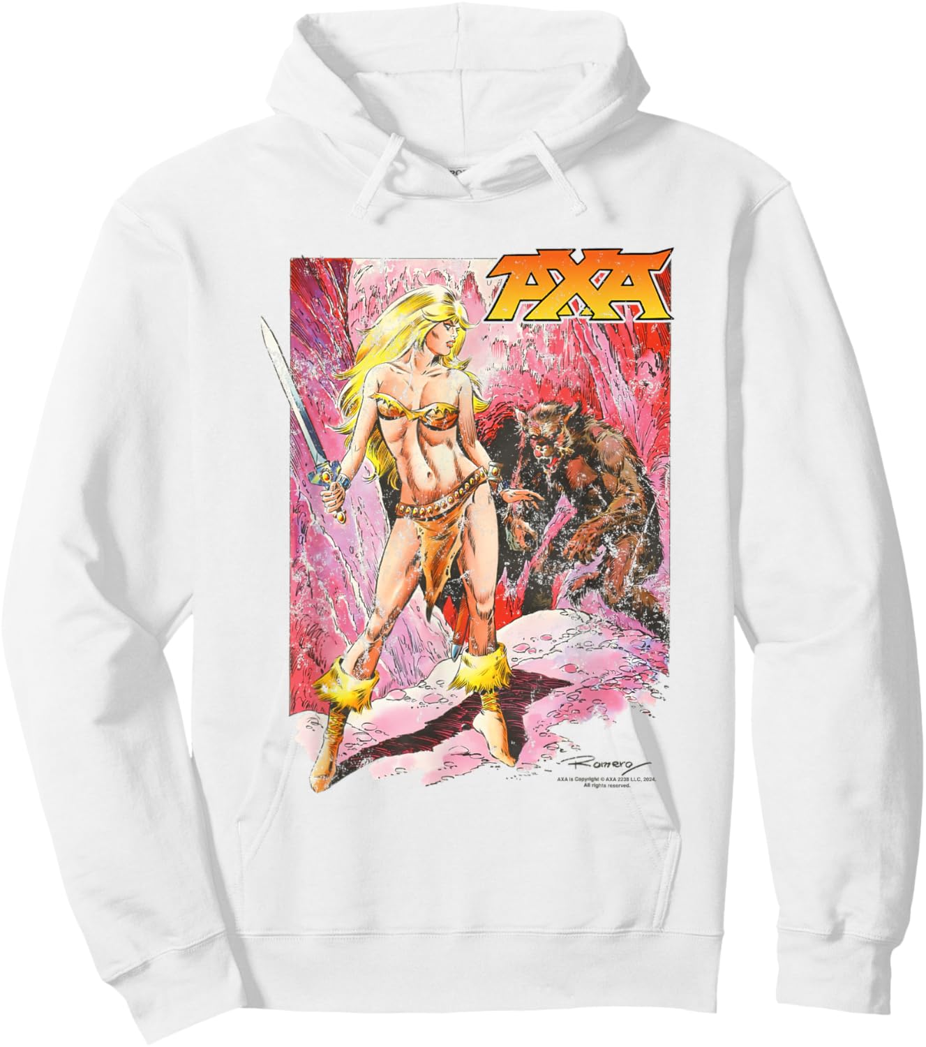 AXA With Werewolf And Sword Hoodie - Hoodie | White
