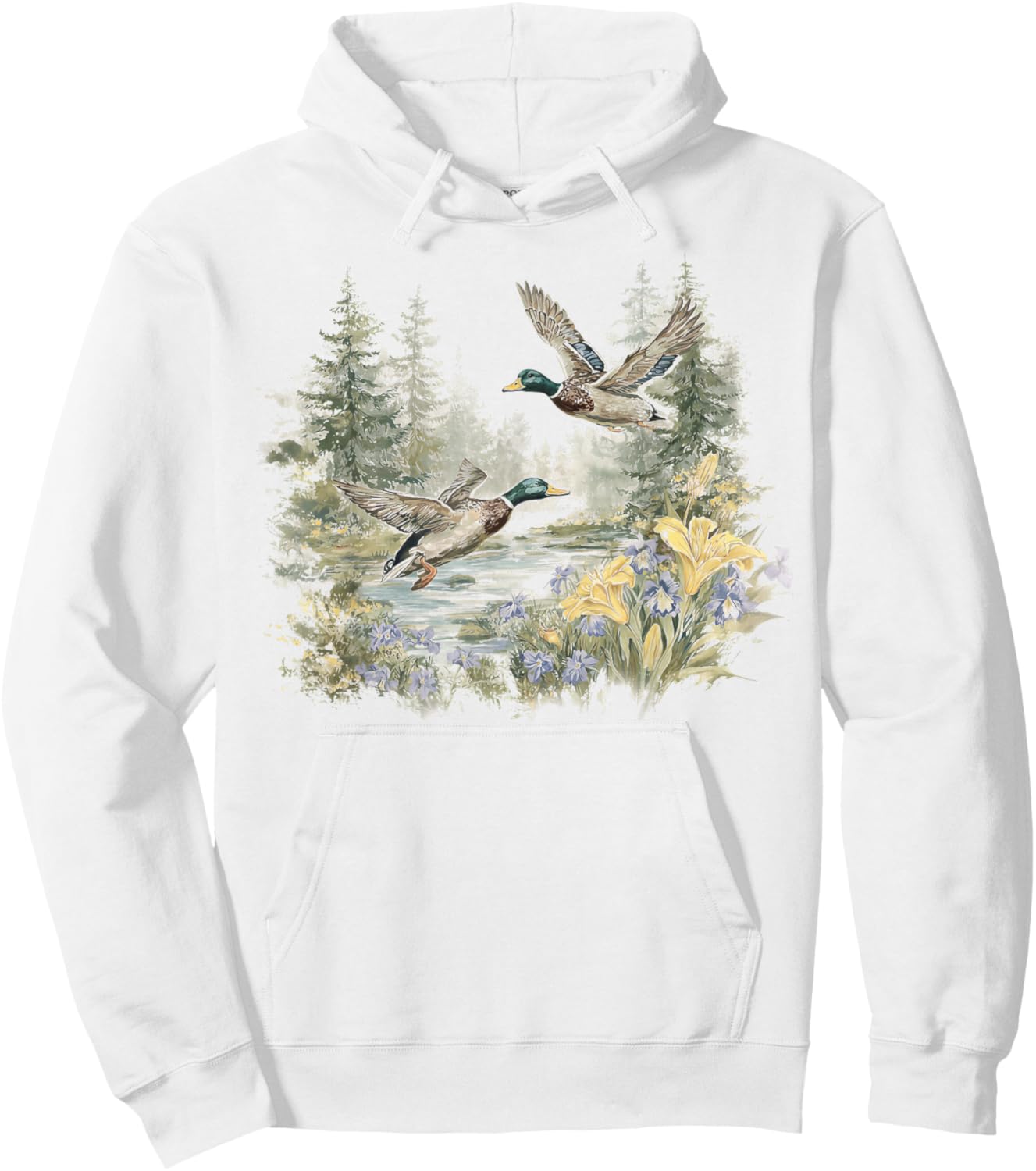 Mallard Duck Hunting Season Hunter Outdoor Vintage Wildlife Hoodie - Hoodie | White