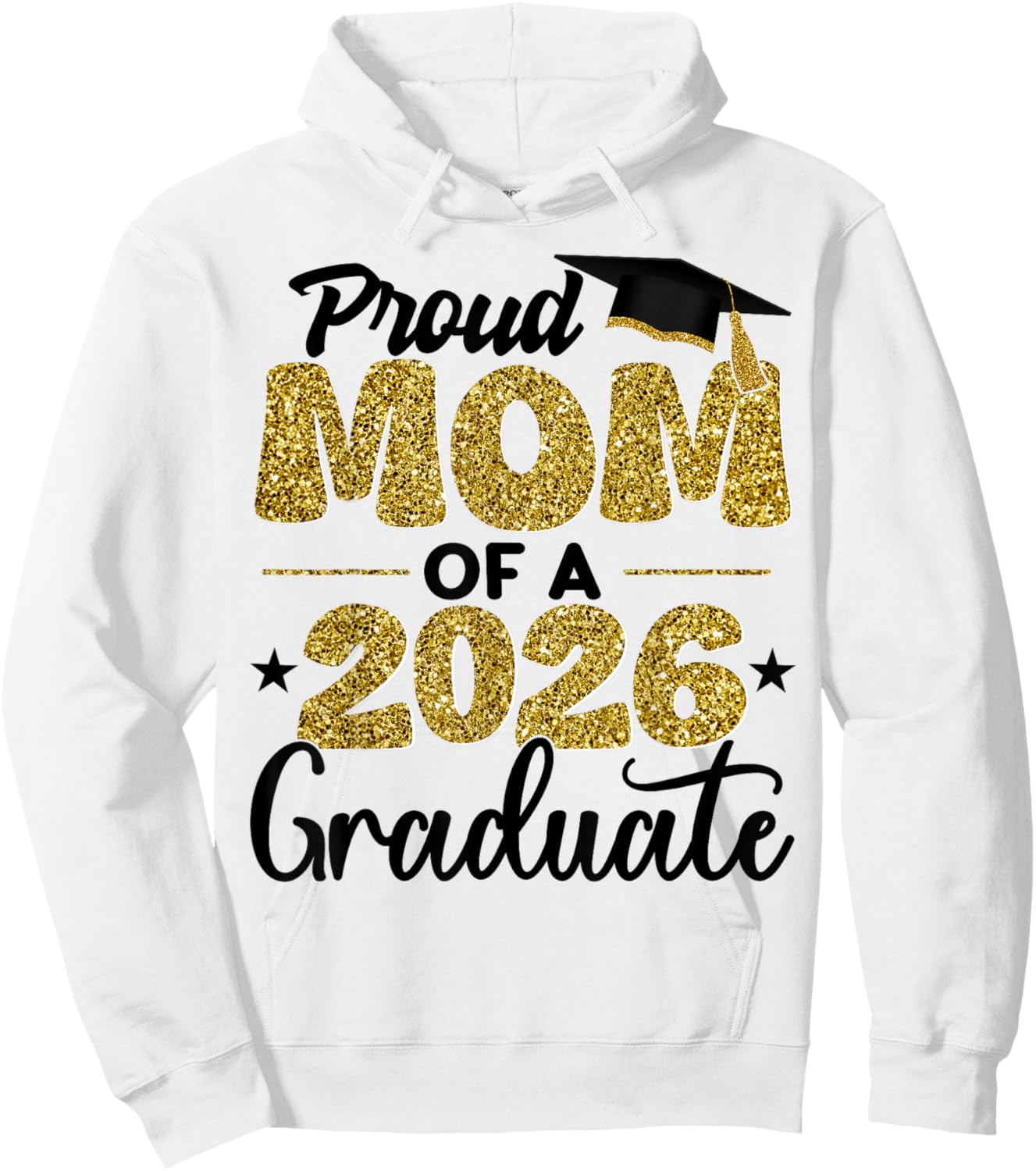 Proud Mom of A 2026 Graduate Graduation Matching Family Hoodie - Hoodie | White