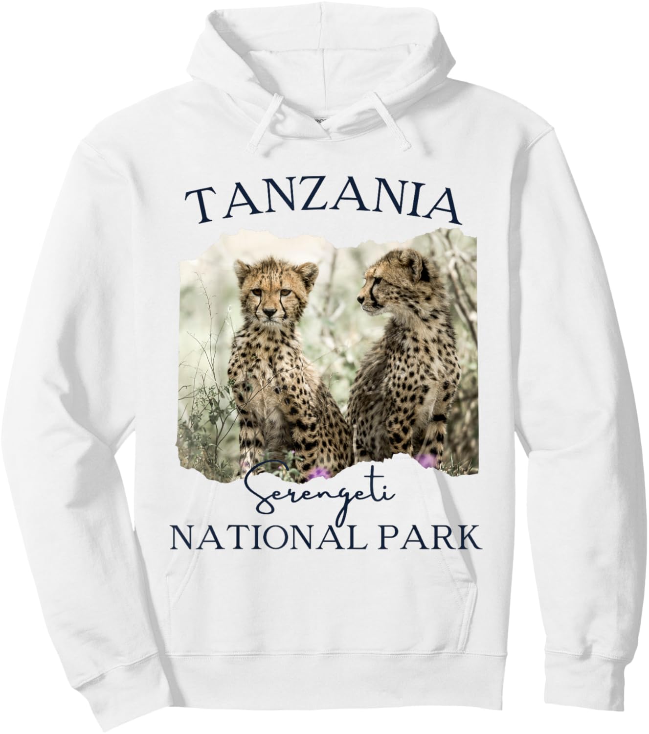 Tanzania Serengeti National Park Souvenir Cheetah Safari Hoodie - Hoodie | White