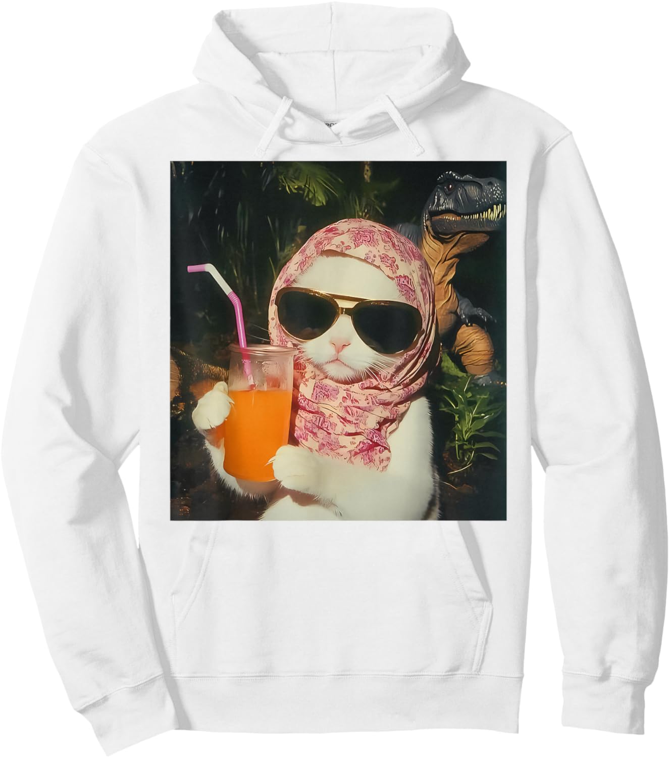 Funny Cat Hoodie - Hoodie | White