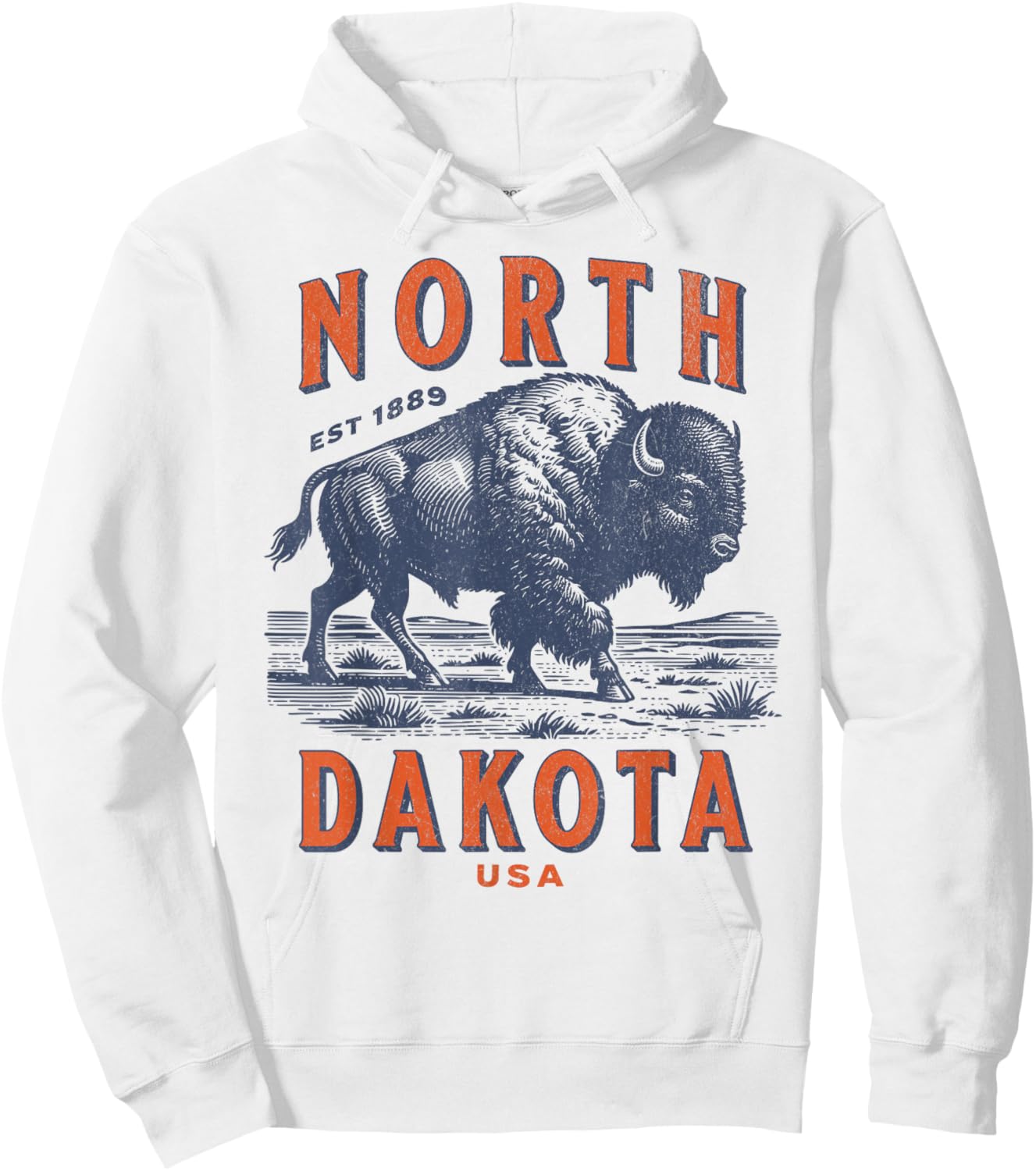 North Dakota Hoodie - Hoodie | White