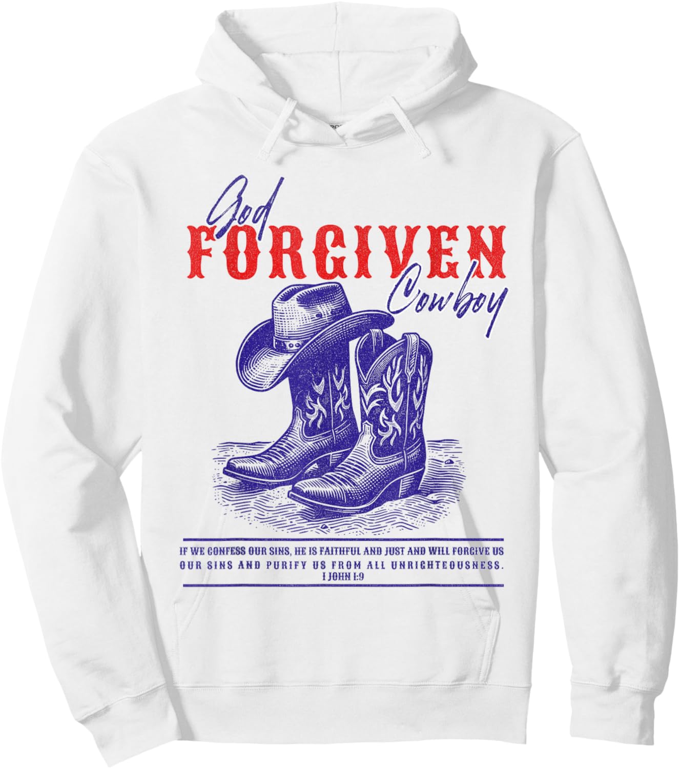 Cowboy Bible Scripture Verse Western Jesus For Hoodie - Hoodie | White