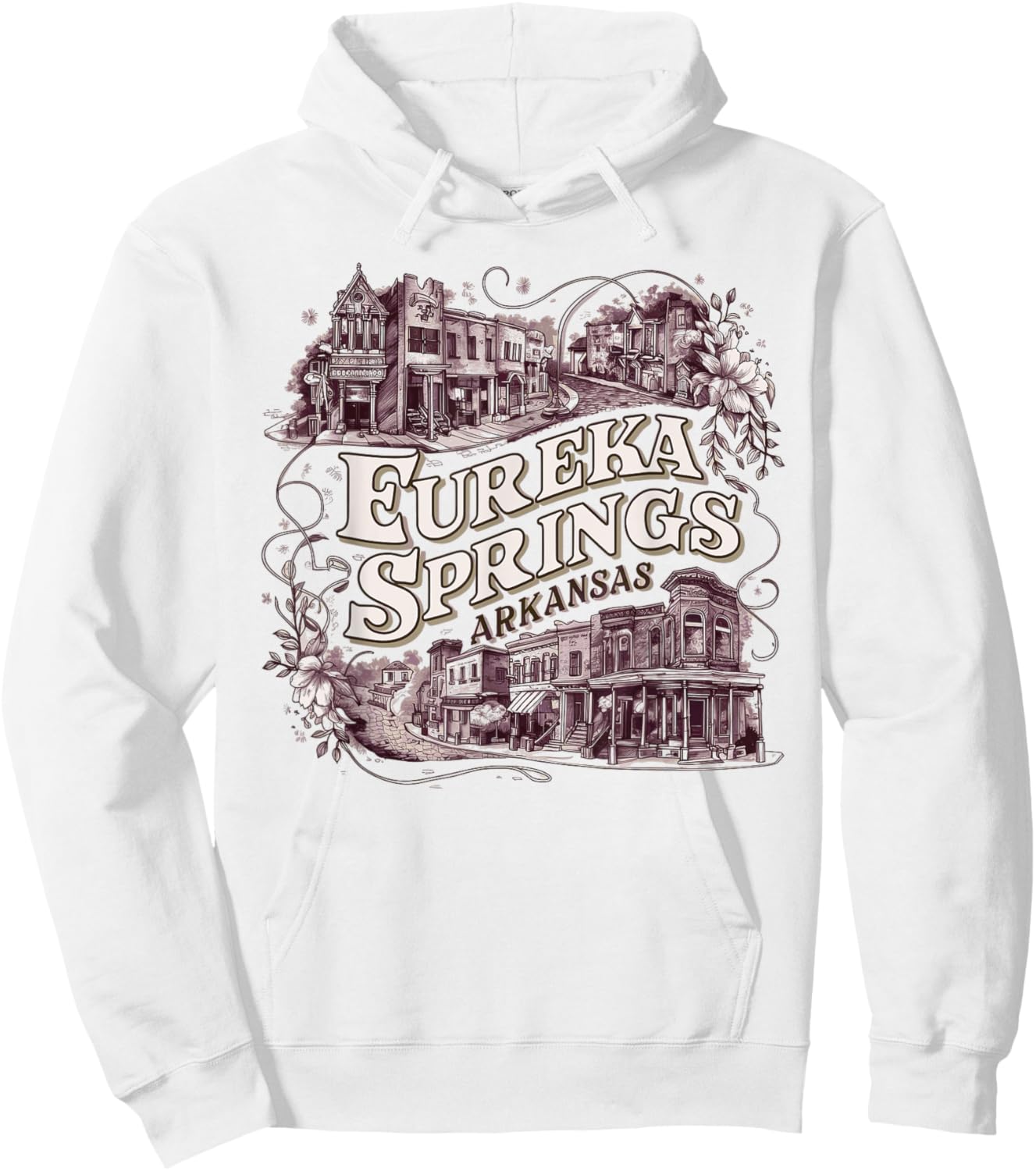 Eureka Springs Arkansas Vintage Travel Town Hoodie - Hoodie | White