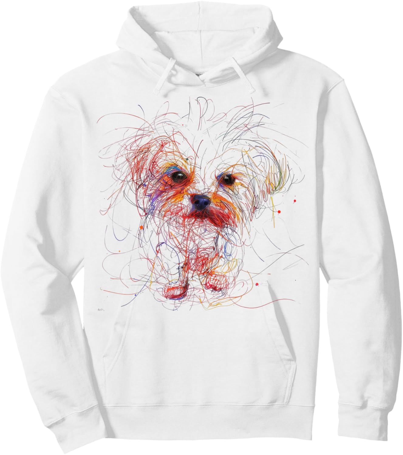 Maltese Lover Dog Drawn With Colored Pencils Favorite Pet Hoodie - Hoodie | White