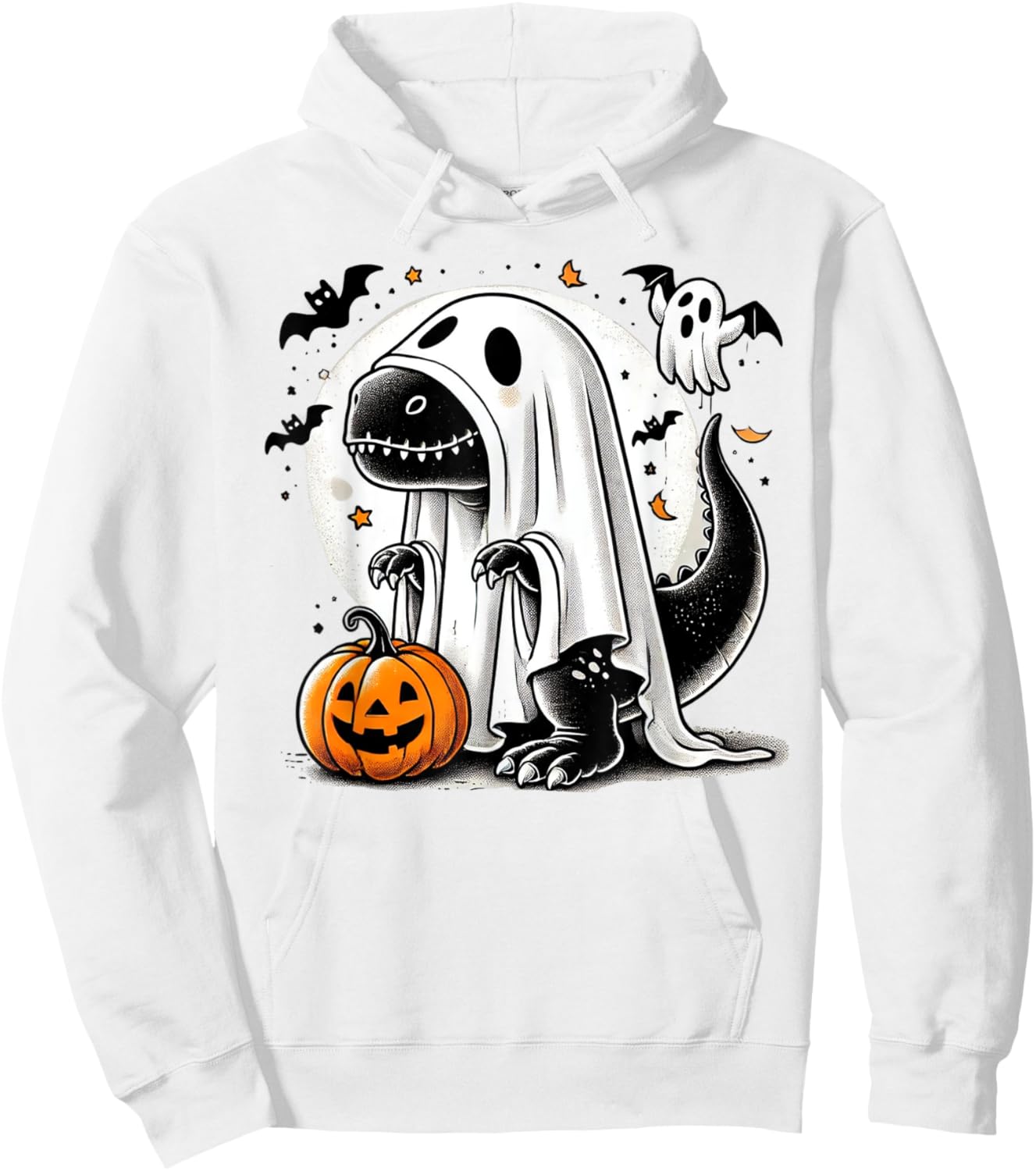 Funny T-Rex Ghost Dinosaur Halloween Costume Tyrannosaurus Hoodie - Hoodie | White