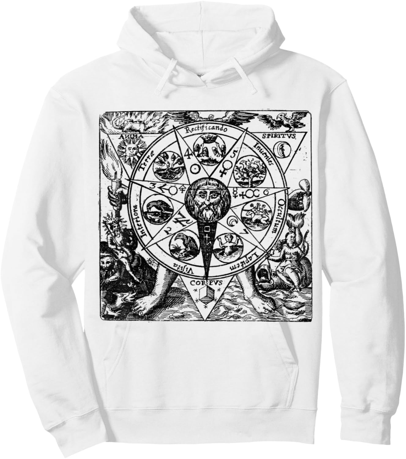 Great Hermetic Arcanum, Alchemist Occult Esoteric Hoodie - Hoodie | White