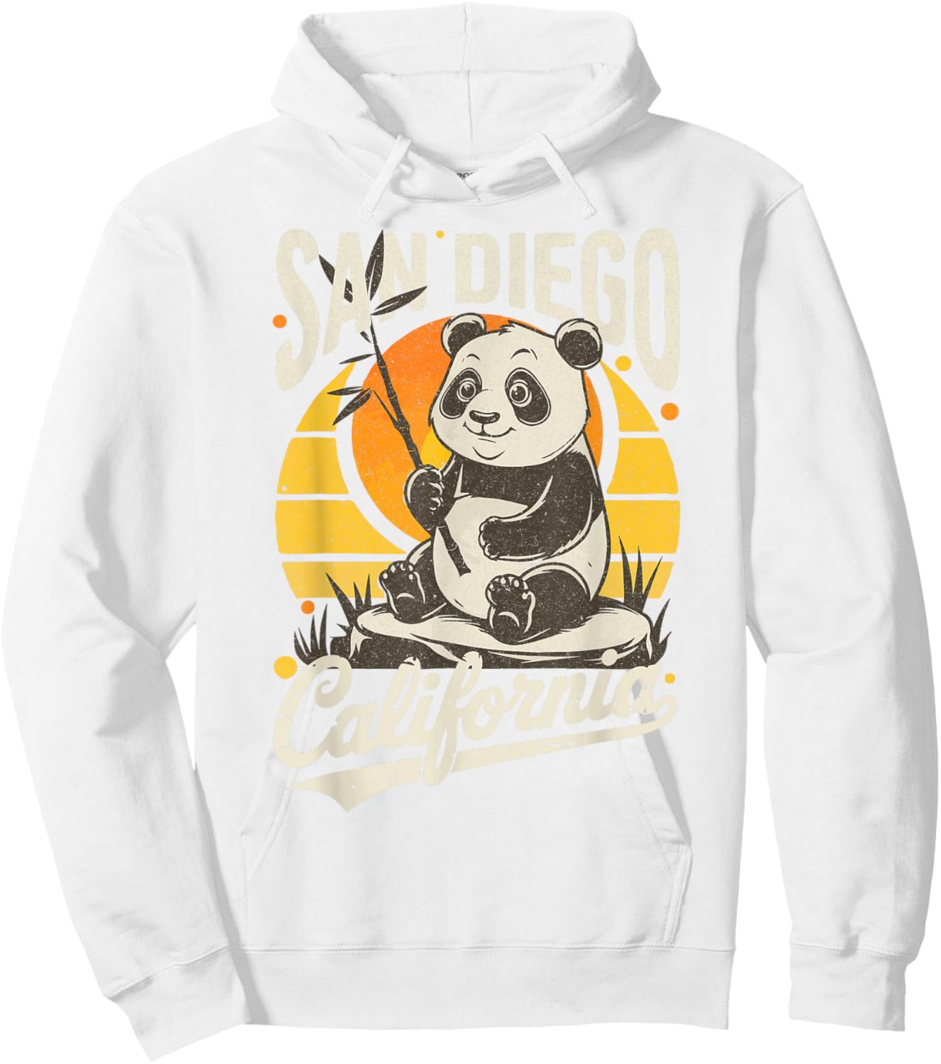 San Diego Retro Panda Zoo California State Costume Hoodie - Hoodie | White