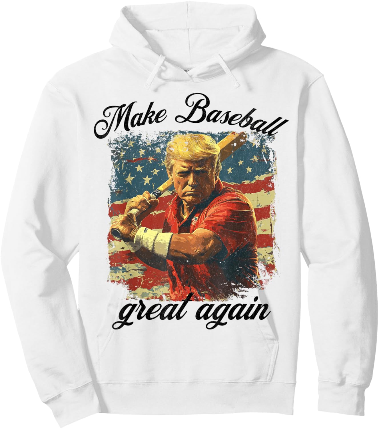 Make Baseball Great Again Funny Baseball Men Women American Hoodie - Hoodie | White
