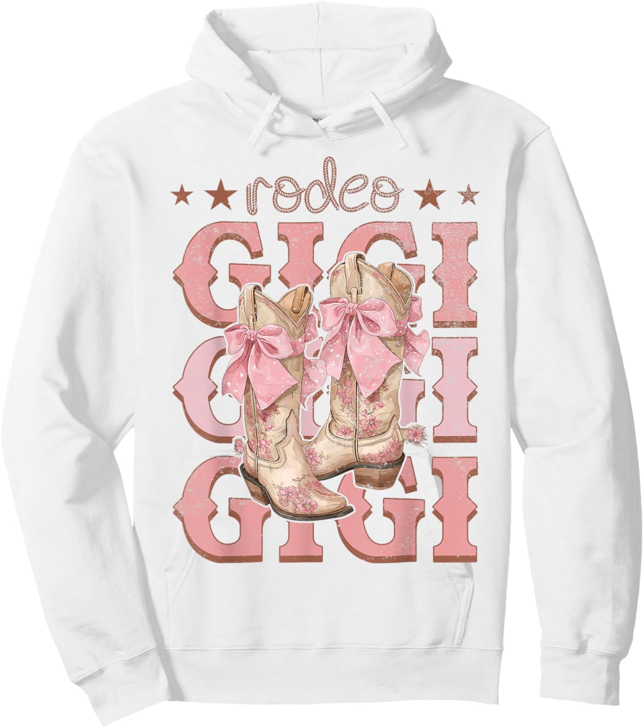 Rodeo Gigi Pink Boots Coquette Cow-Girl Birthday Party Hoodie - Hoodie | White