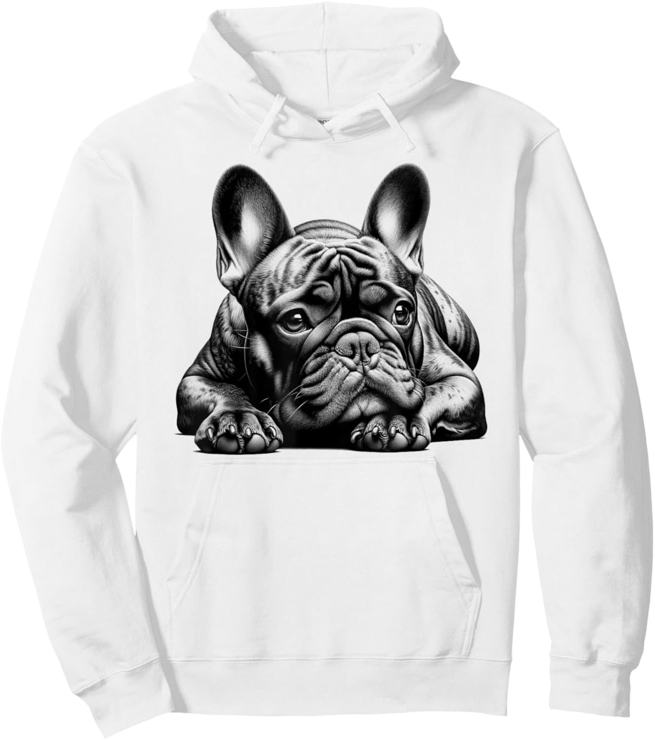 Dreamy French Bulldog in Lying Pose Hoodie - Hoodie | White