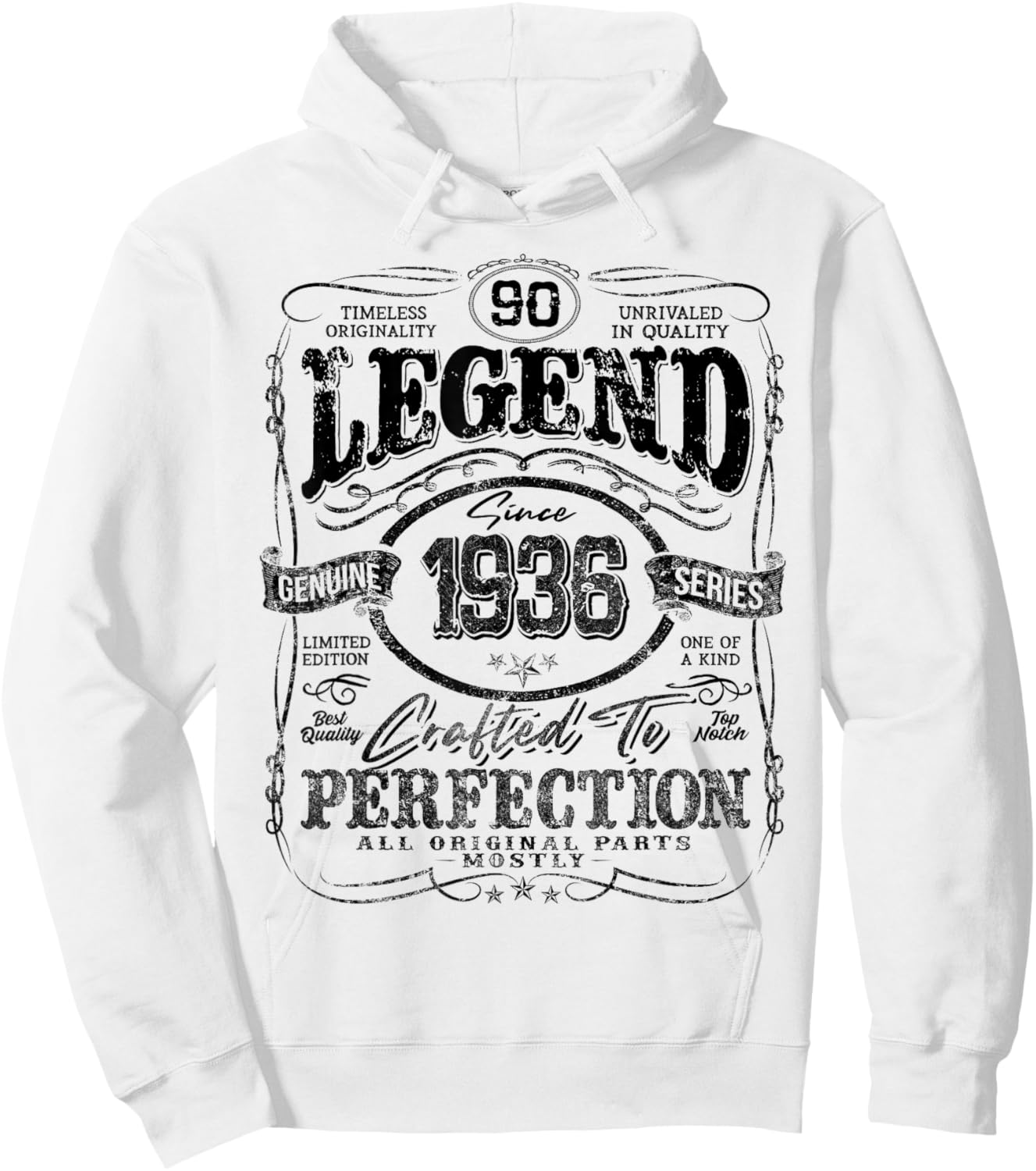 Vintage 1936 Limited Edition Shirt 90 Year Old 90th Birthday Hoodie - Hoodie | White