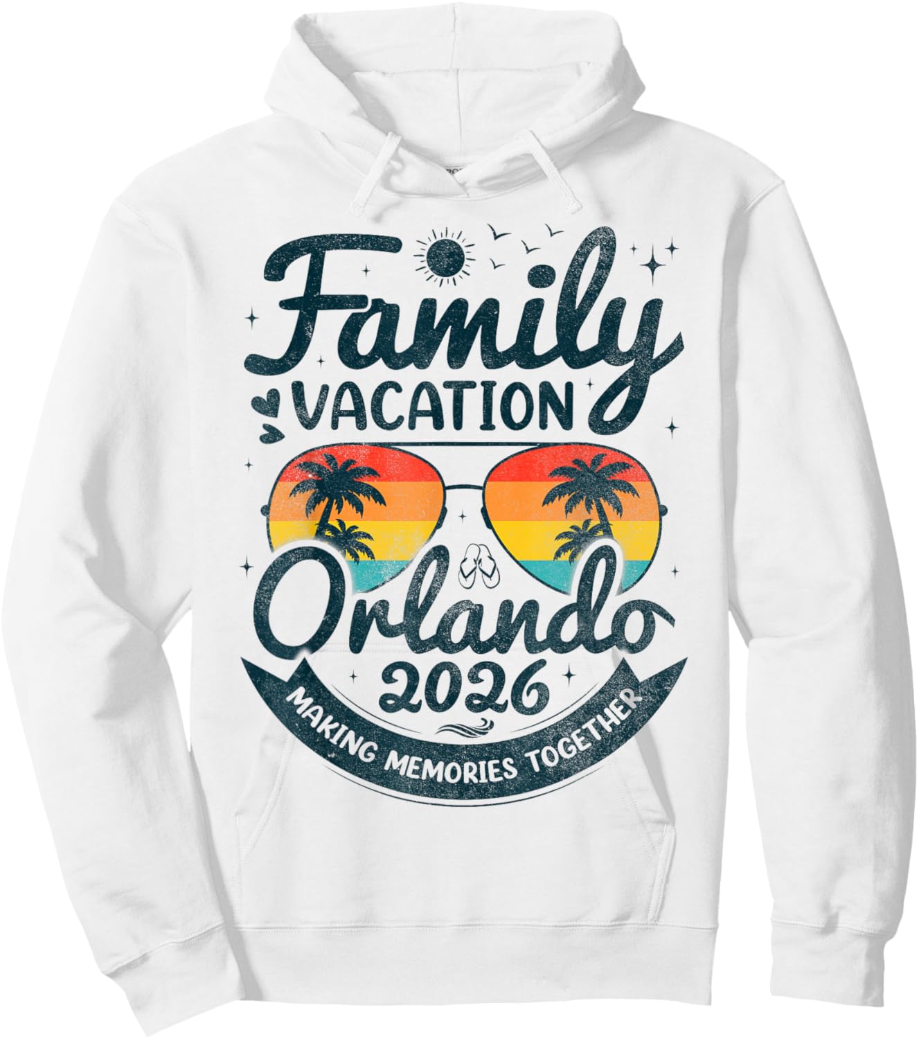 Family Vacation Orlando Beach 2026 Vintage Florida Group Hoodie - Hoodie | White