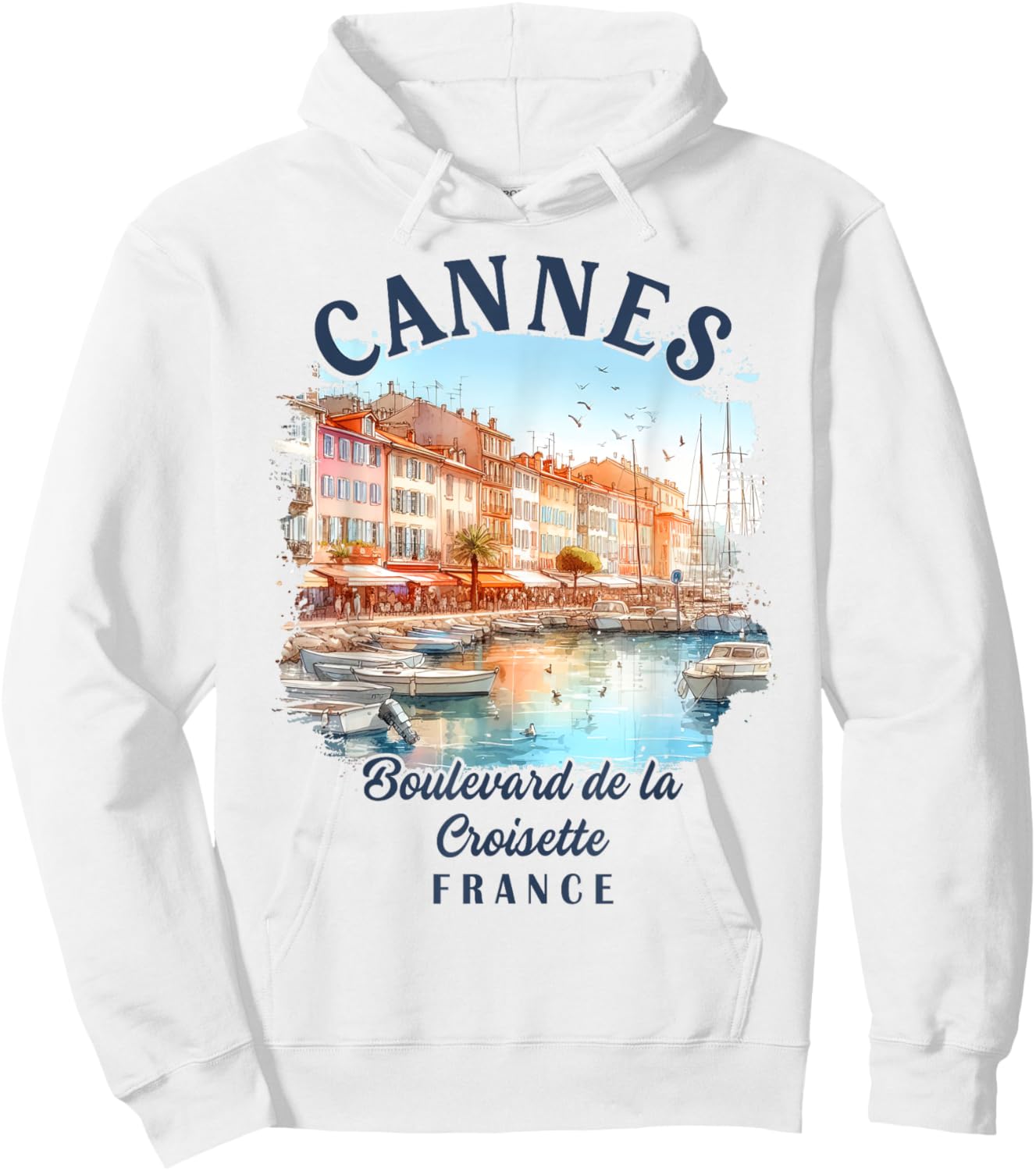 Cannes France Travel Trip Cannes Boulevard De La Croisette Hoodie - Hoodie | White