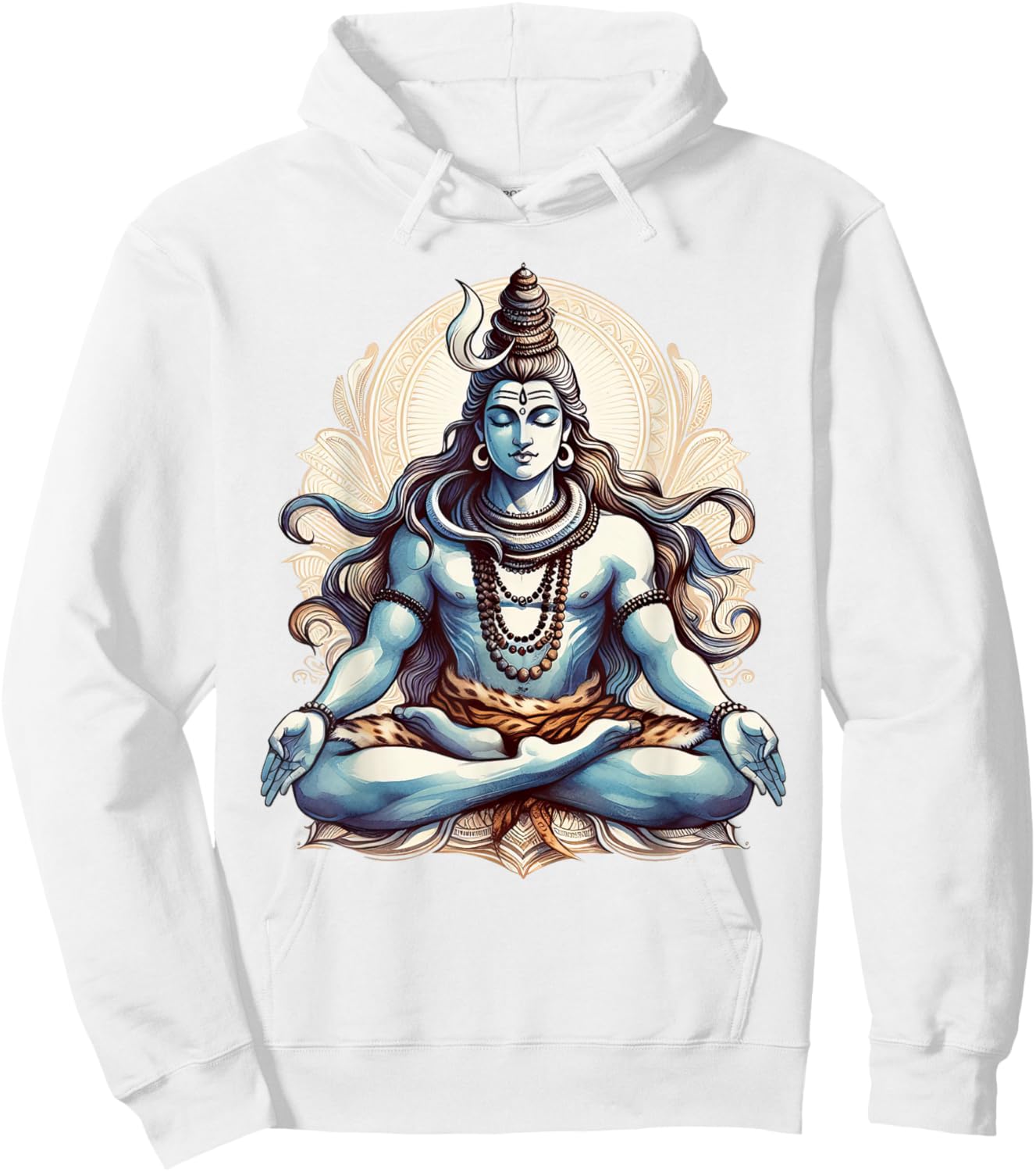 Lord Shiva Meditation Deity Hindu Mythology Religious Hoodie - Hoodie | White