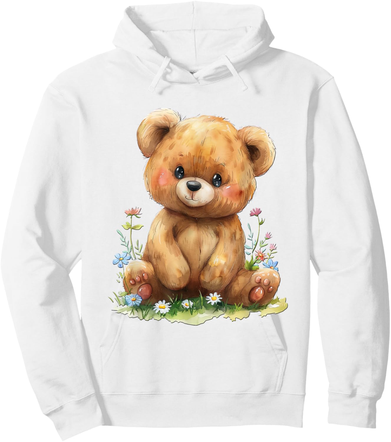 Baby Bear with Flowers Cute Lil Bears Snugglebear Daughter Hoodie - Hoodie | White