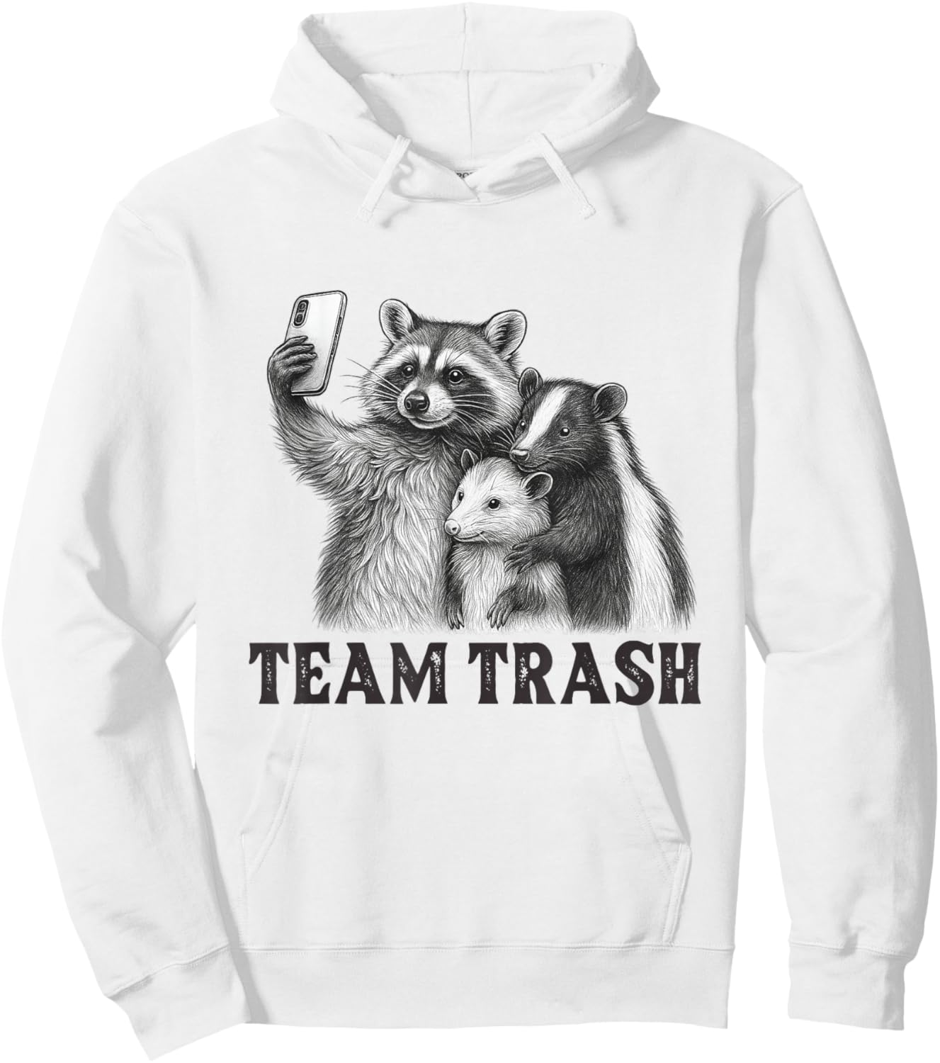 Team Trash Raccoon Opossum Skunk Sunglasses Feral Cats Hoodie - Hoodie | White