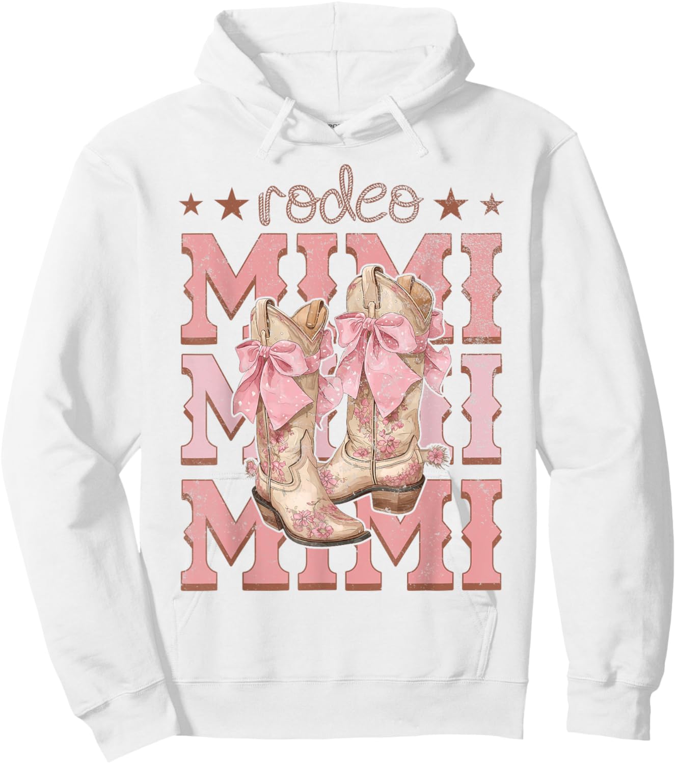 Rodeo Mimi Pink Boots Coquette Cow-Girl Birthday Party Hoodie - Hoodie | White