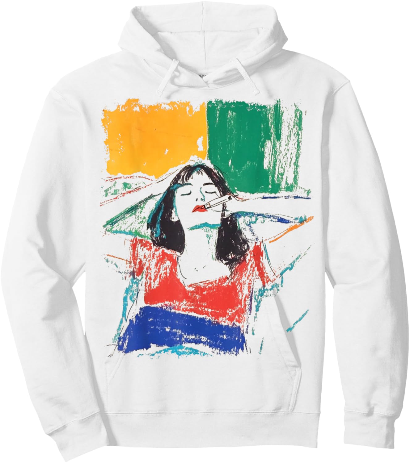 Colorful Abstract Graffiti Pop Art Women's Fashion Graphic Hoodie - Hoodie | White