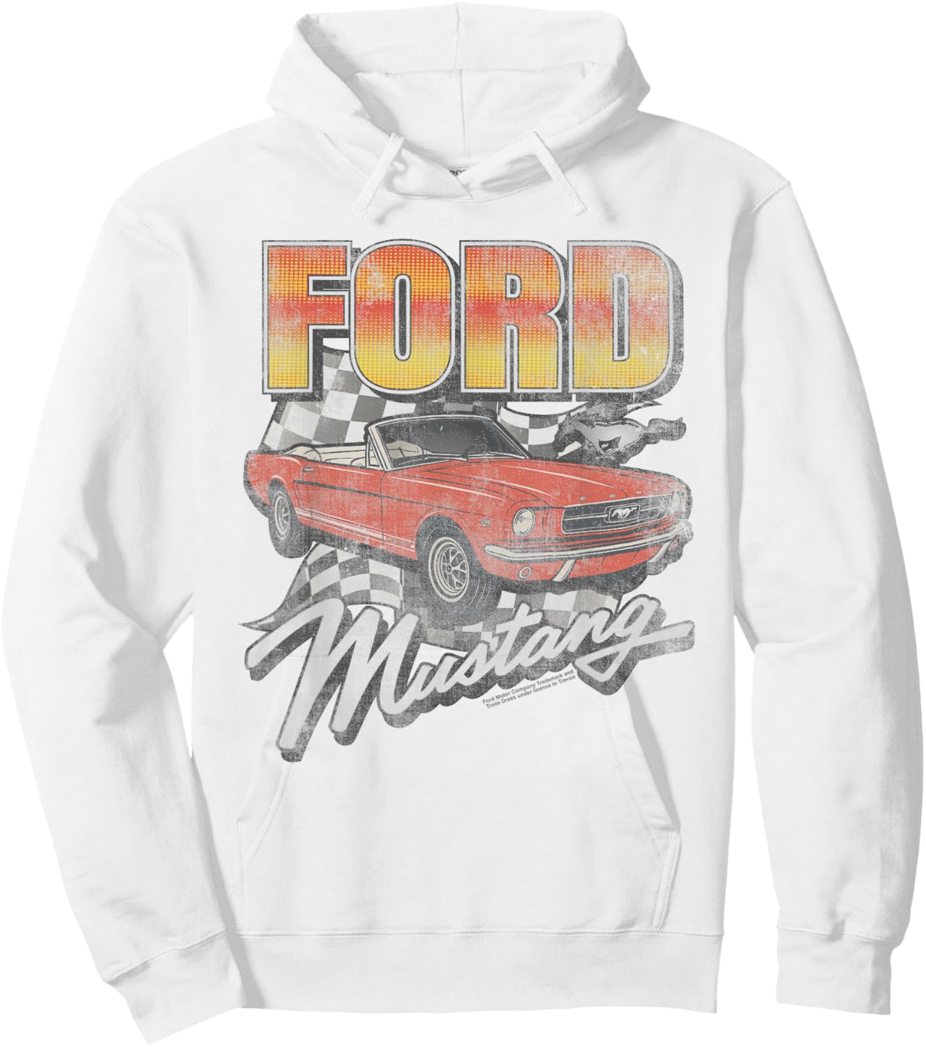 Ford Mustang 289 Checkered Flag Hoodie - Hoodie | White