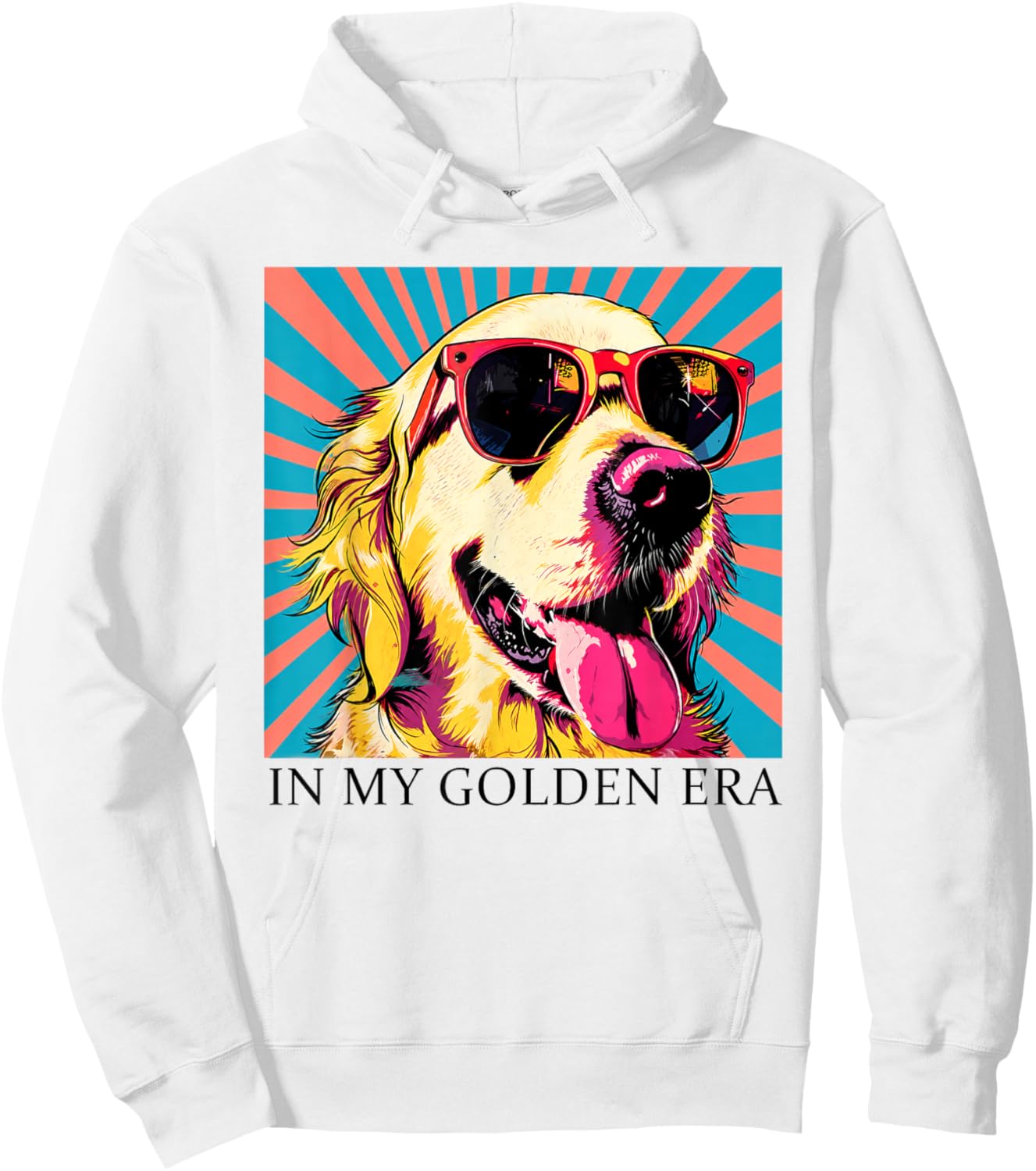 in My Golden Retriever 70s Era Funny Retriever Graphic Hoodie - Hoodie | White