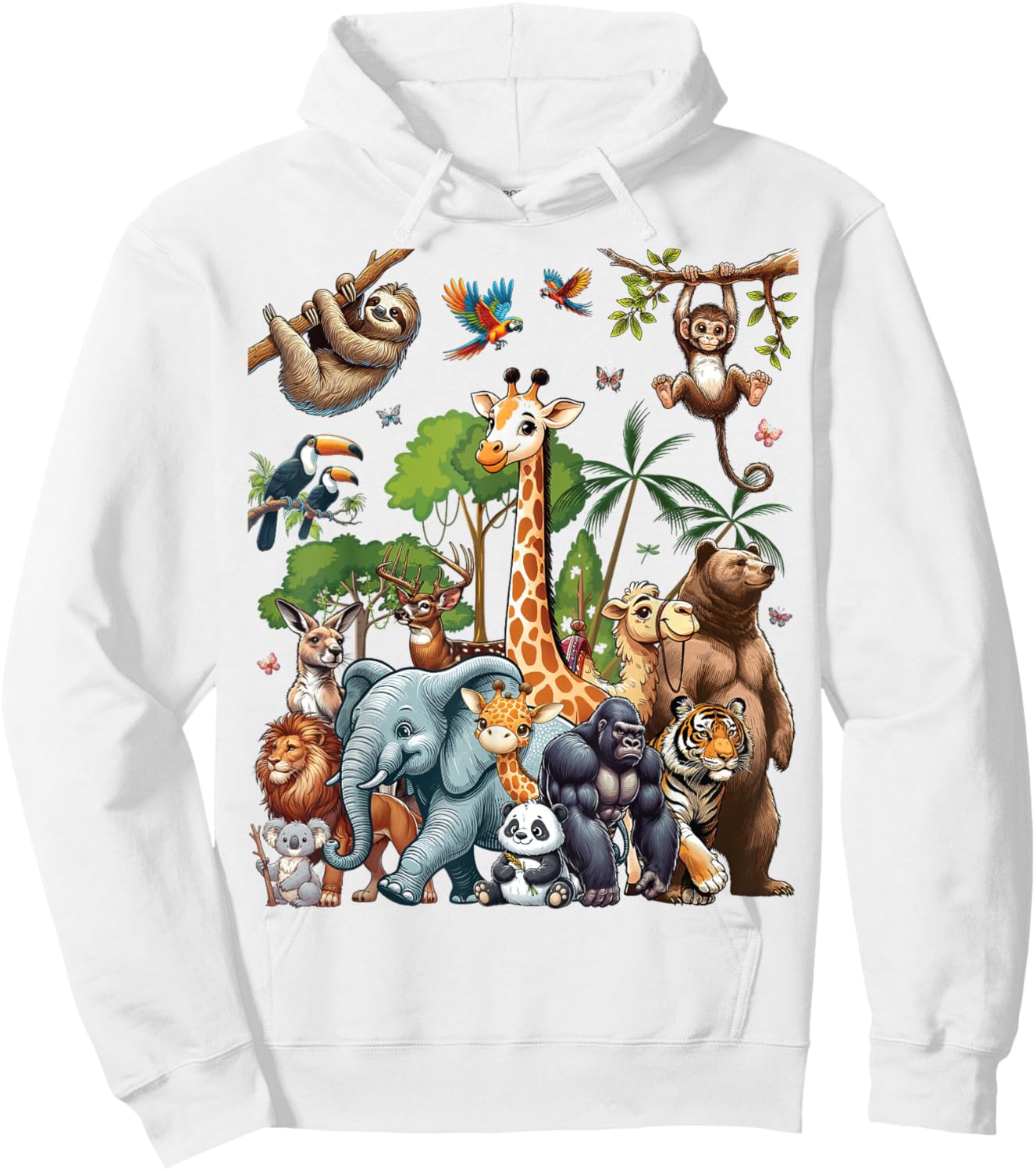 Zoo Animals Wildlife Safari Jungle Zoo Birthday Party Hoodie - Hoodie | White