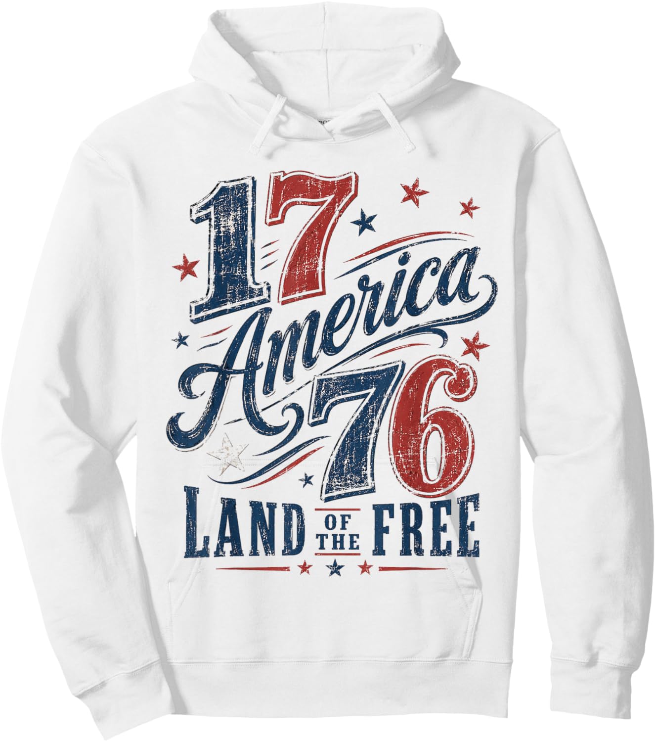 Vintage 1776 America Land of the Free Retro Patriotic Hoodie - Hoodie | White