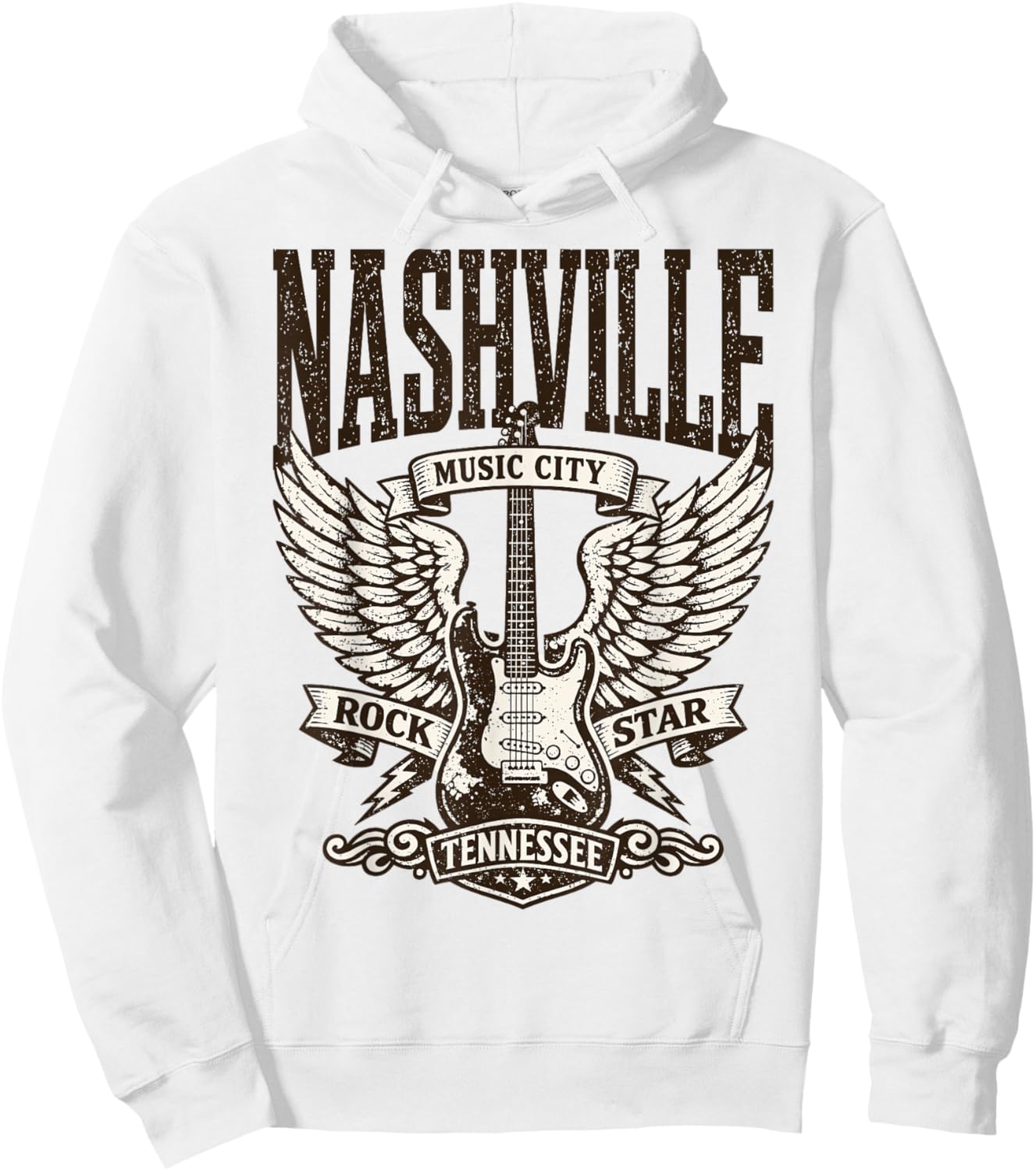 Nashville Country Music 80's Rock Star : Tennessee USA Retro Hoodie - Hoodie | White