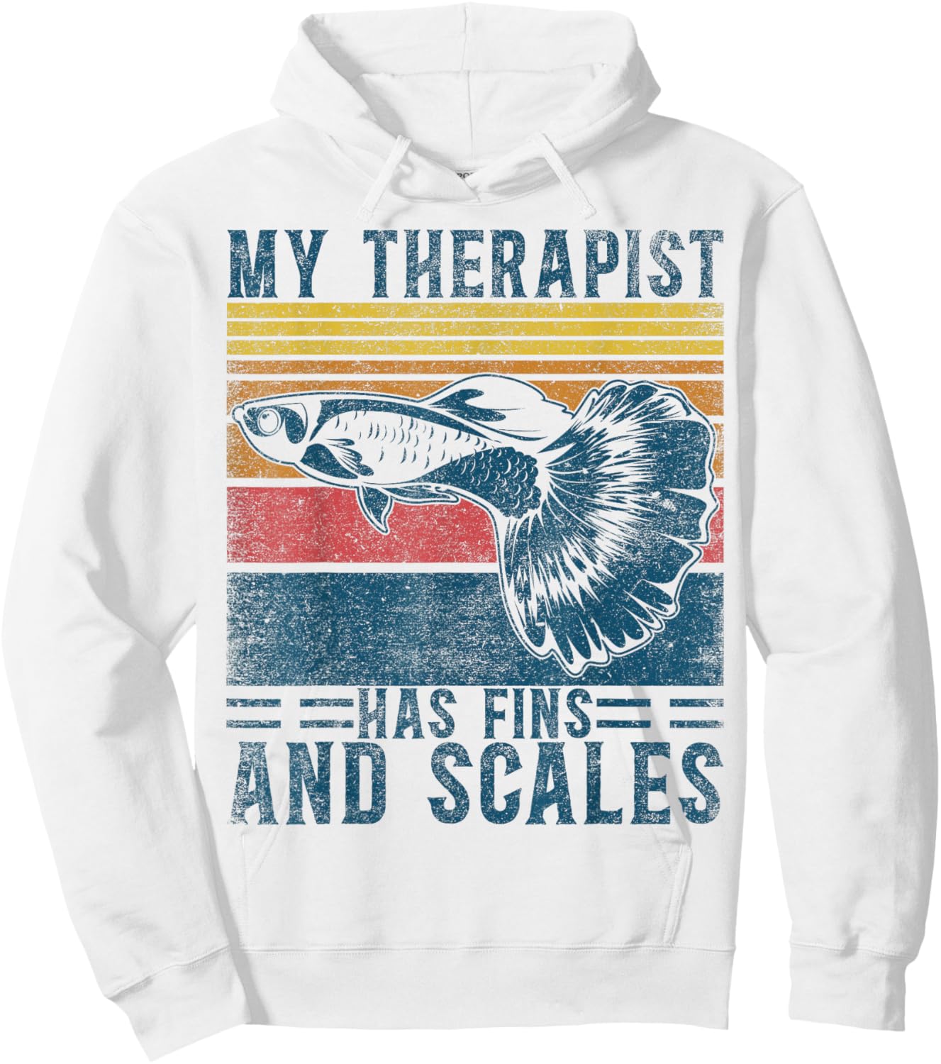 Koi Guppy Fish My Therapist Has Fins & Scales Endlers Guppy Hoodie - Hoodie | White