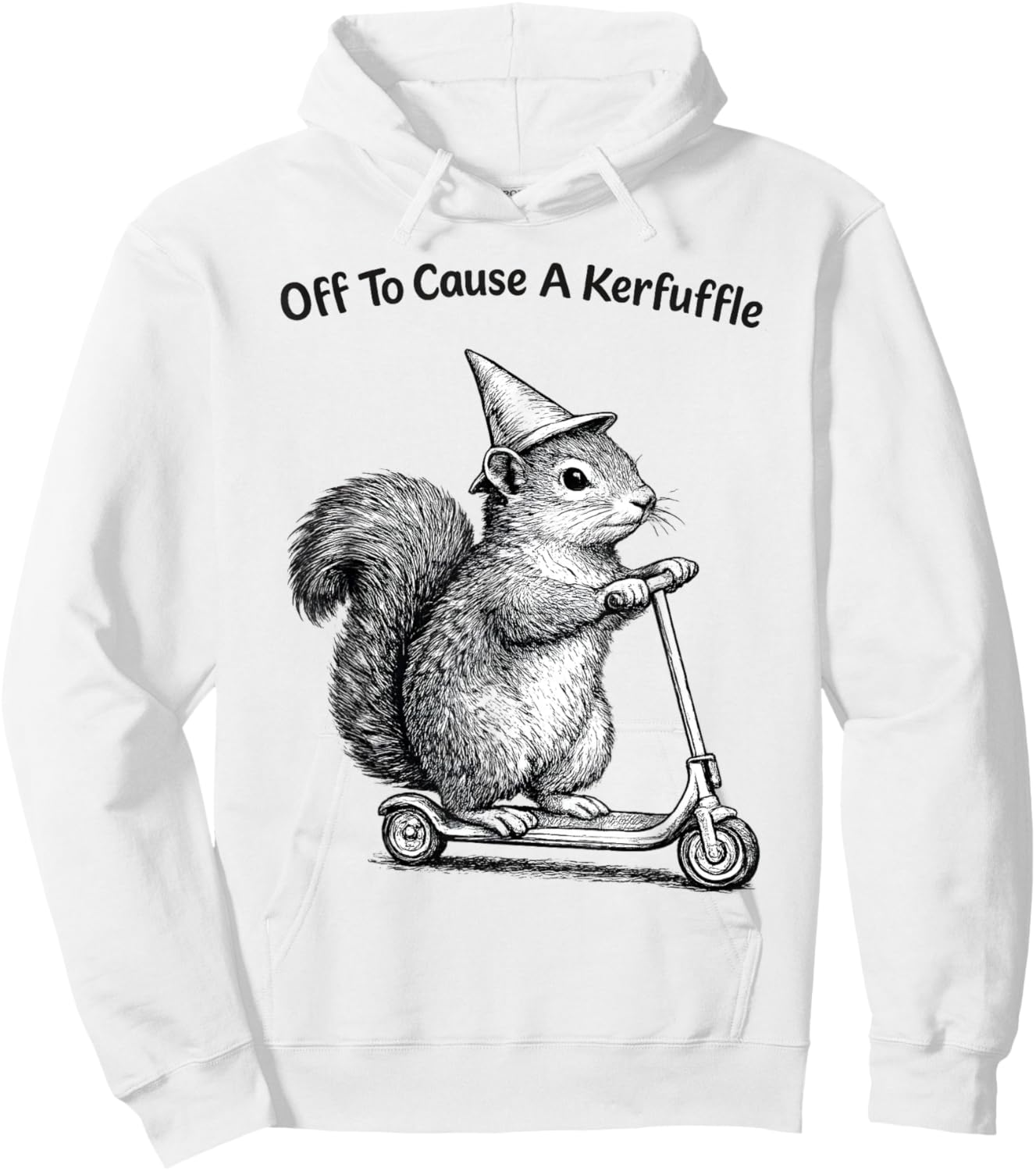 Off to Cause A Kerfuffle Squirrel Hoodie - Hoodie | White