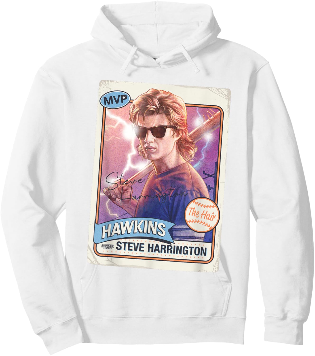 Stranger Things Harrington Hair Officially Licensed Hoodie - Hoodie | White