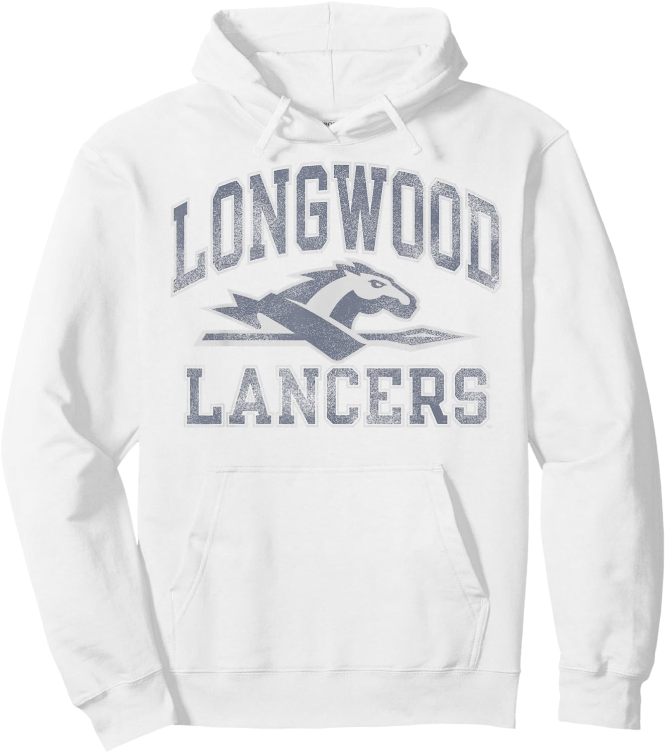 Longwood Lancers Vintage Worn Gray Officially Licensed Hoodie - Hoodie | White
